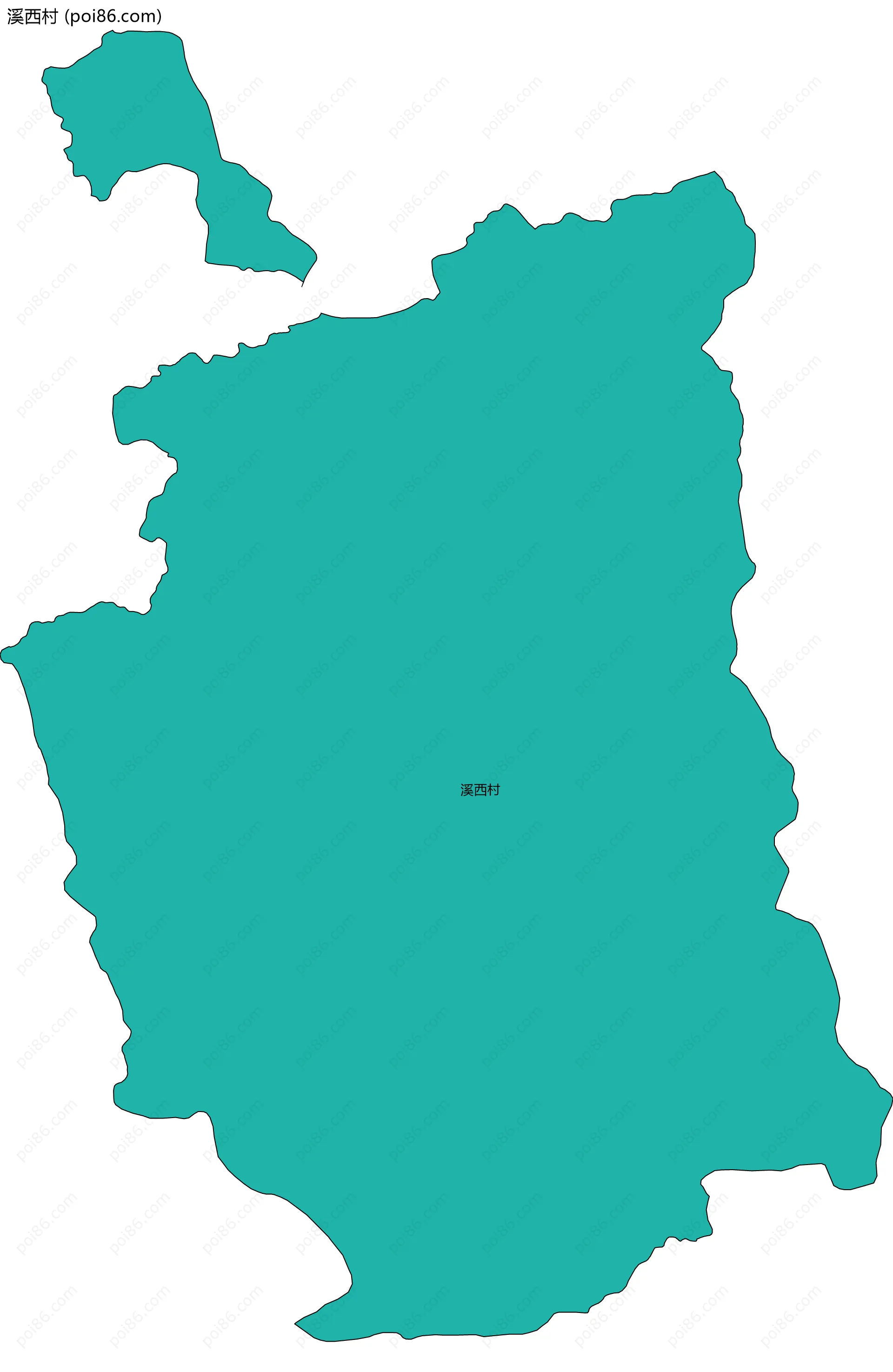 溪西村边界地图