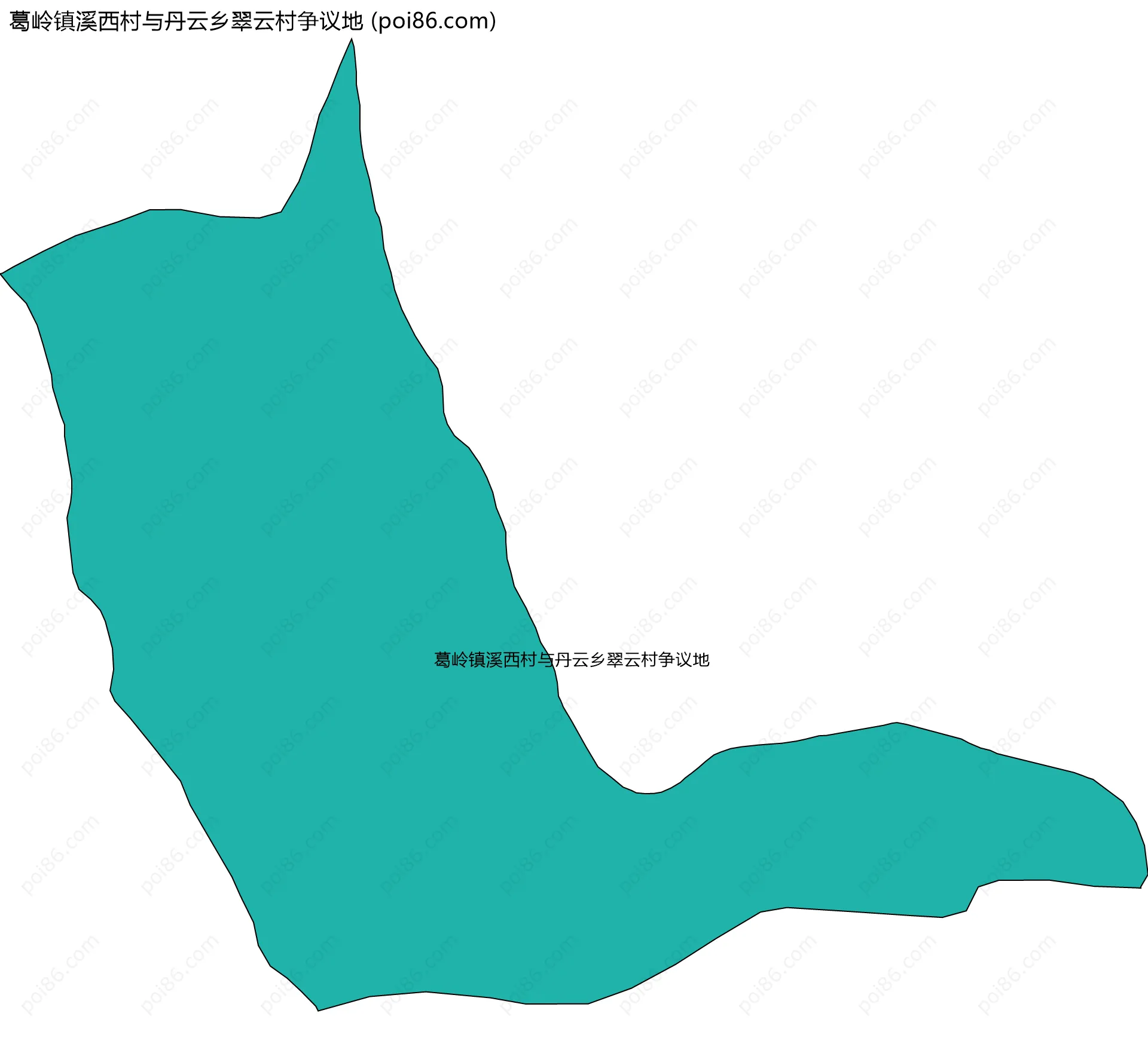 葛岭镇溪西村与丹云乡翠云村争议地边界地图