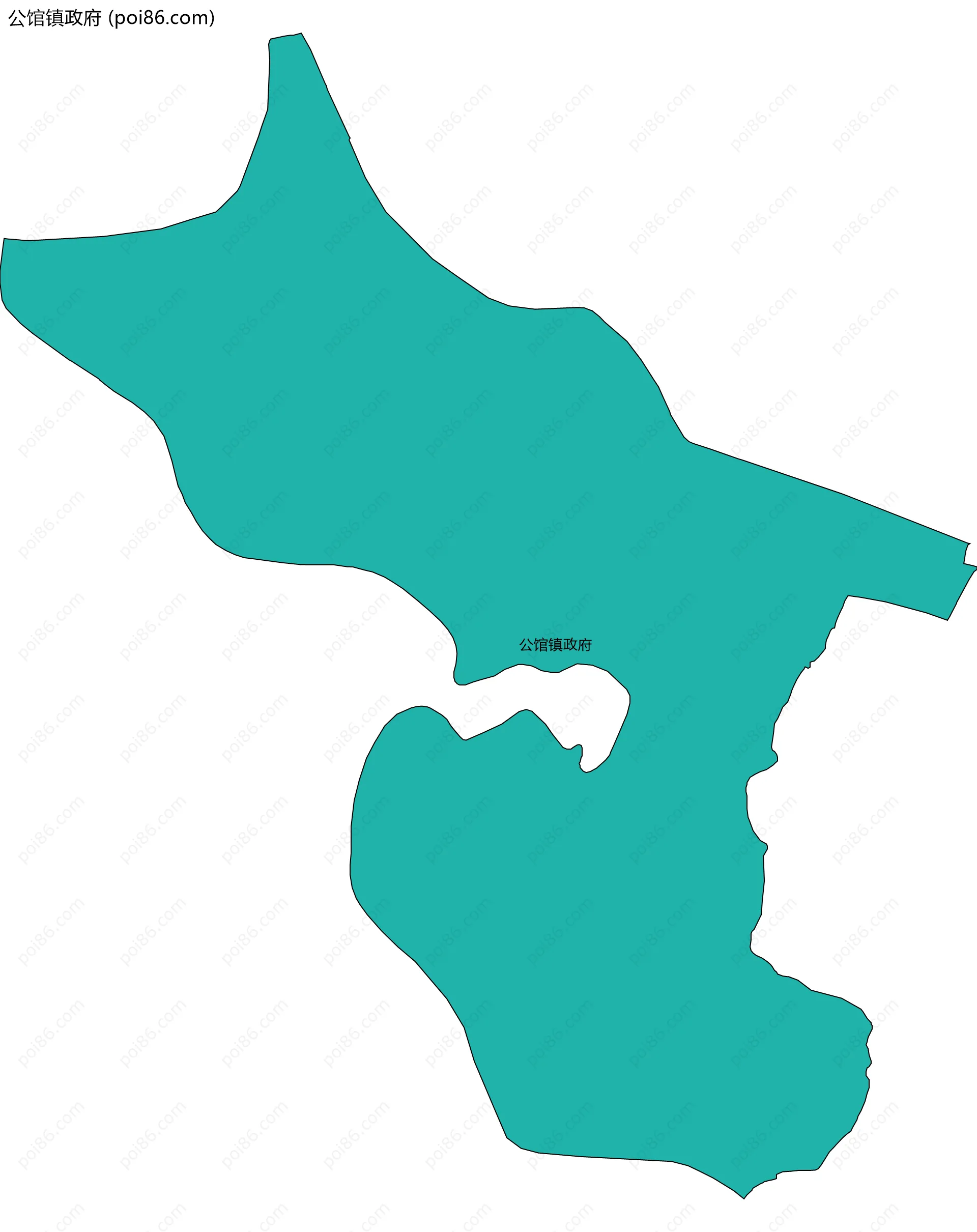 公馆镇政府边界地图