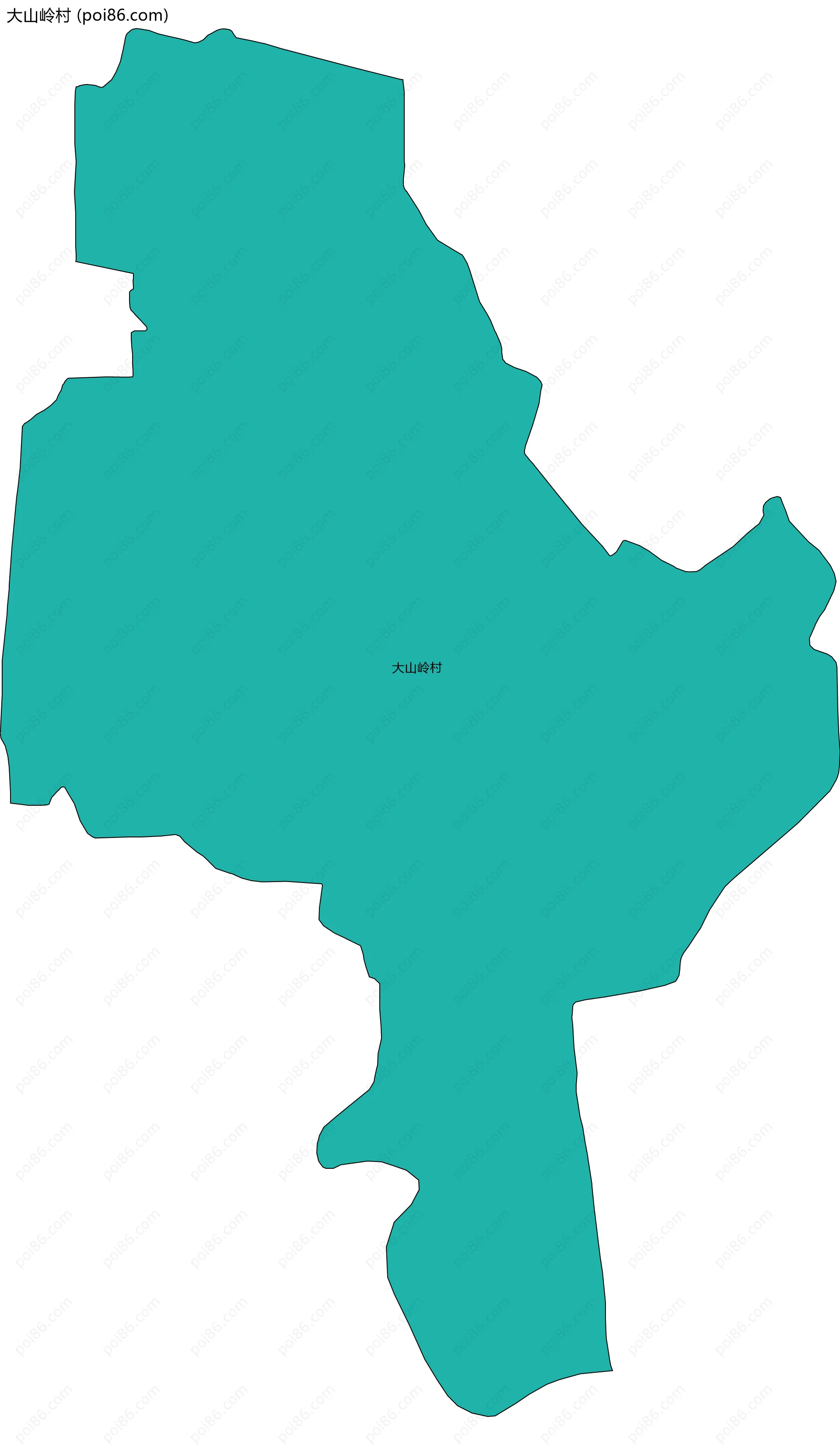 大山岭村边界地图