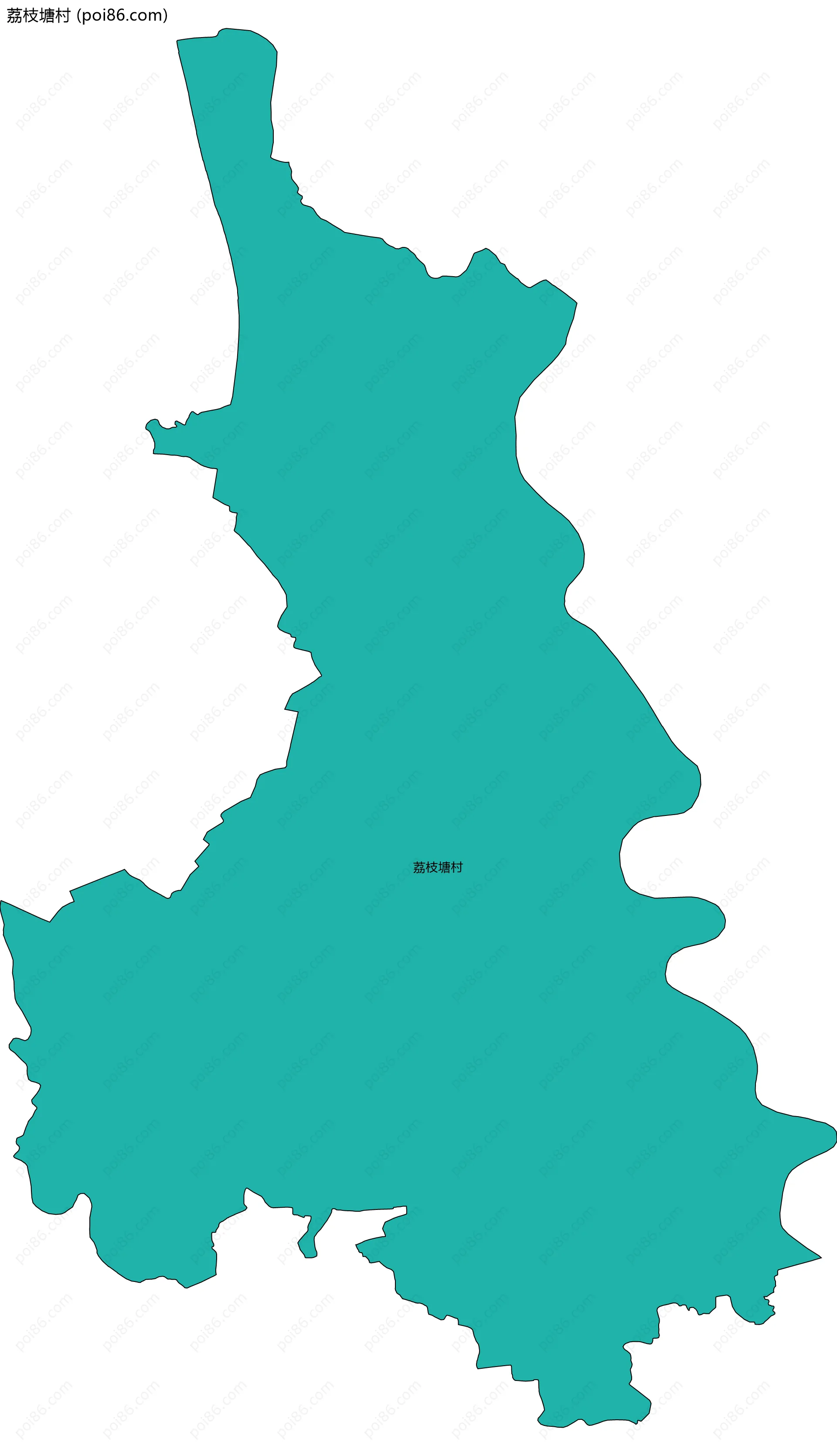 荔枝塘村边界地图