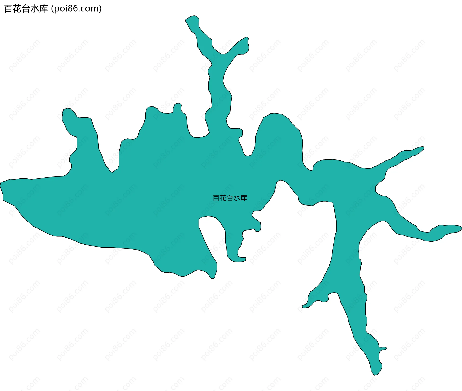 百花台水库边界地图