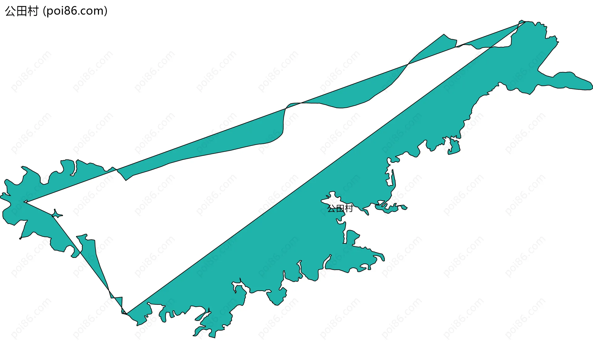 公田村边界地图