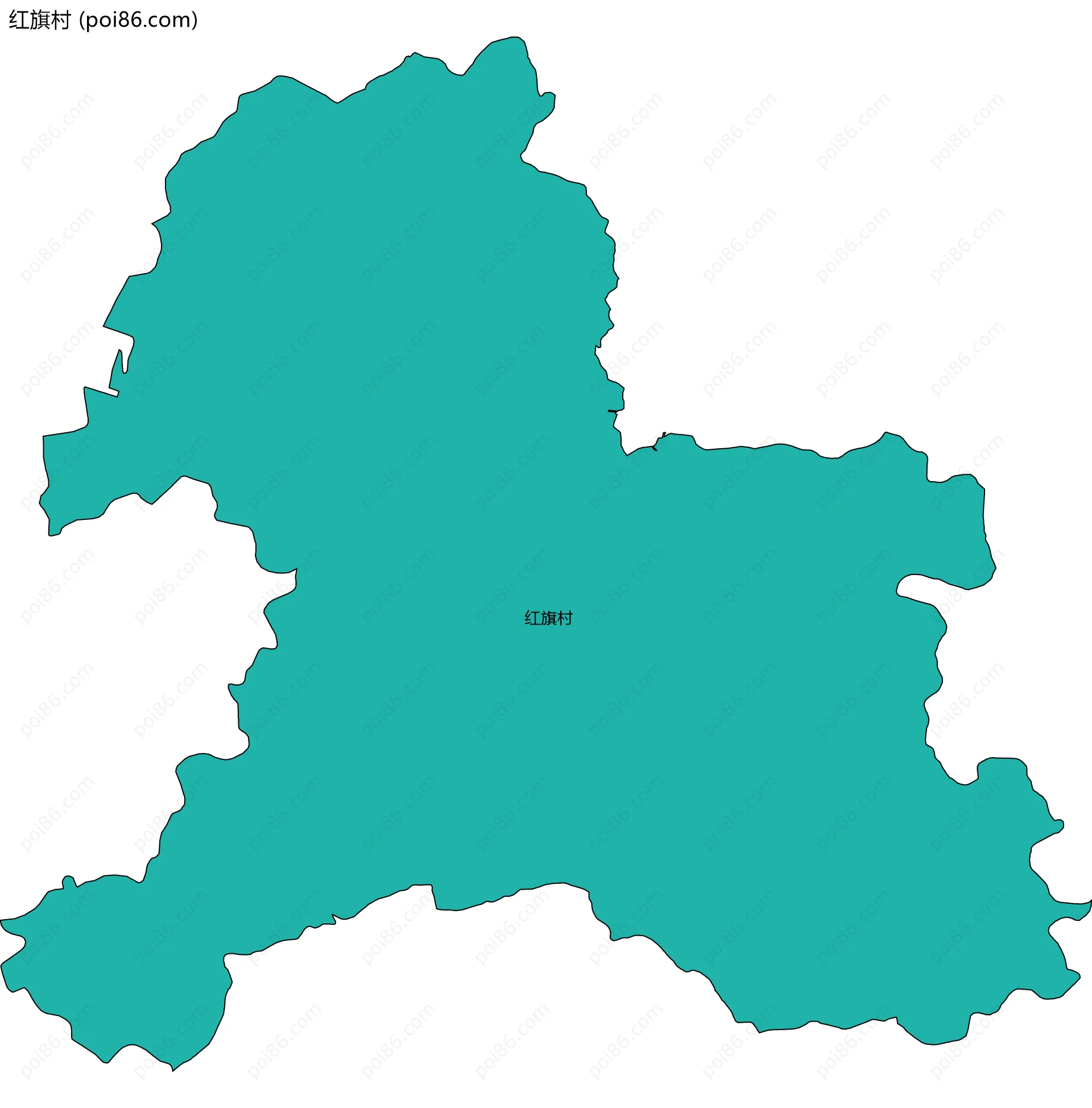 红旗村边界地图