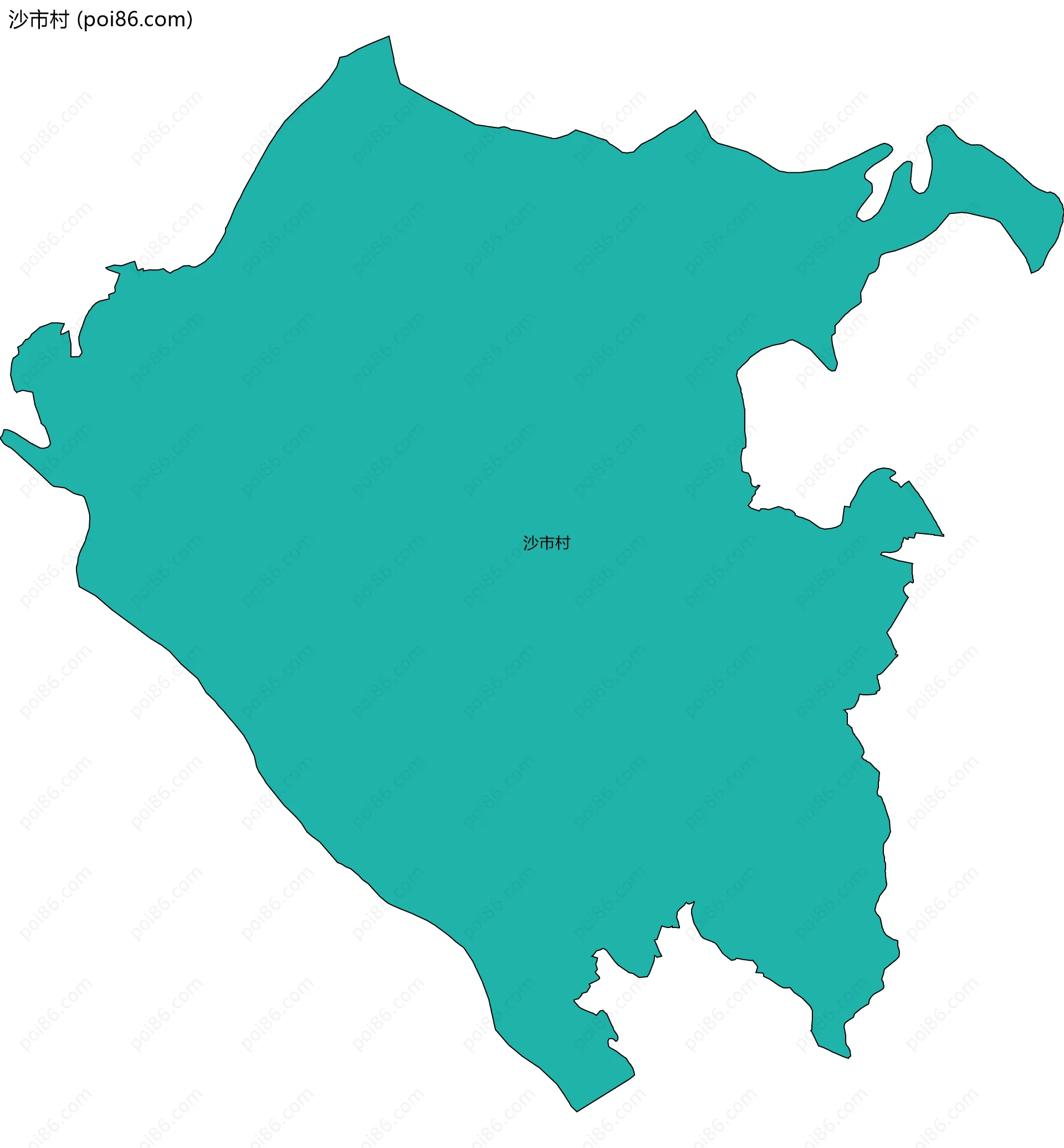 沙市村边界地图