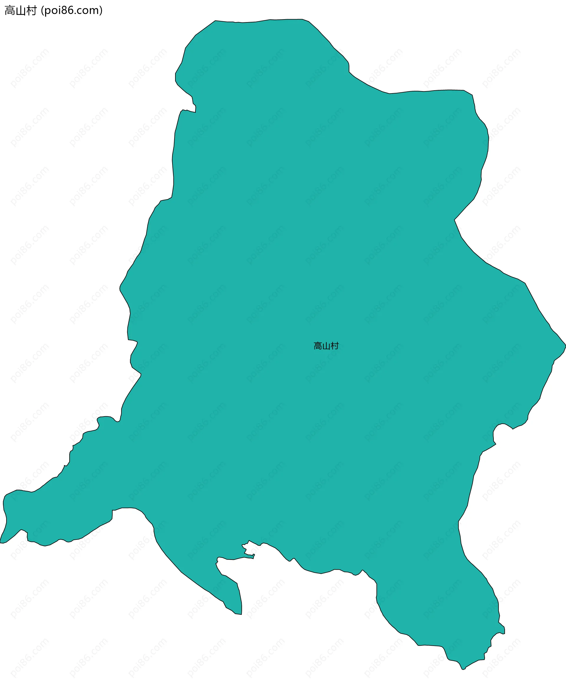高山村边界地图