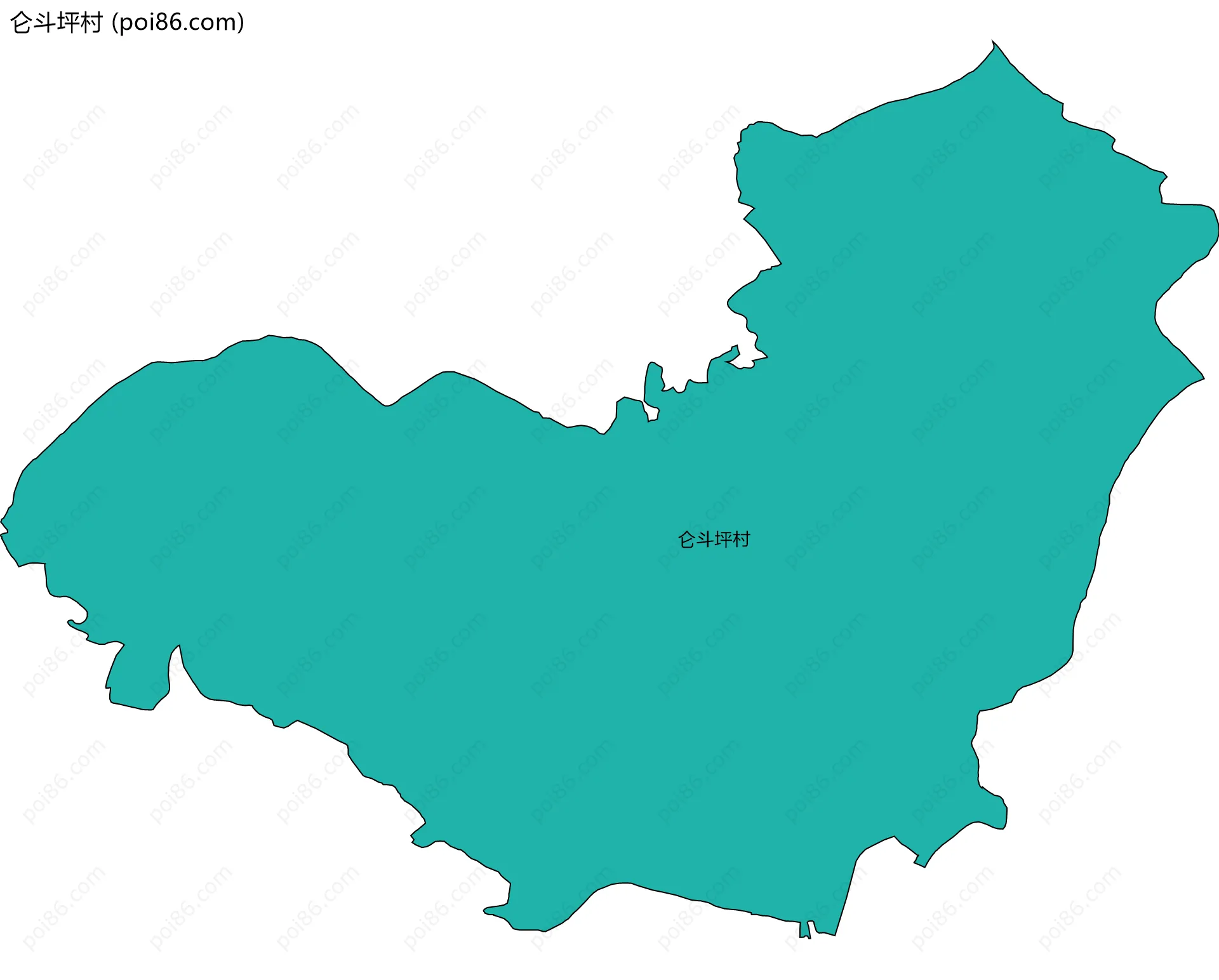 仑斗坪村边界地图