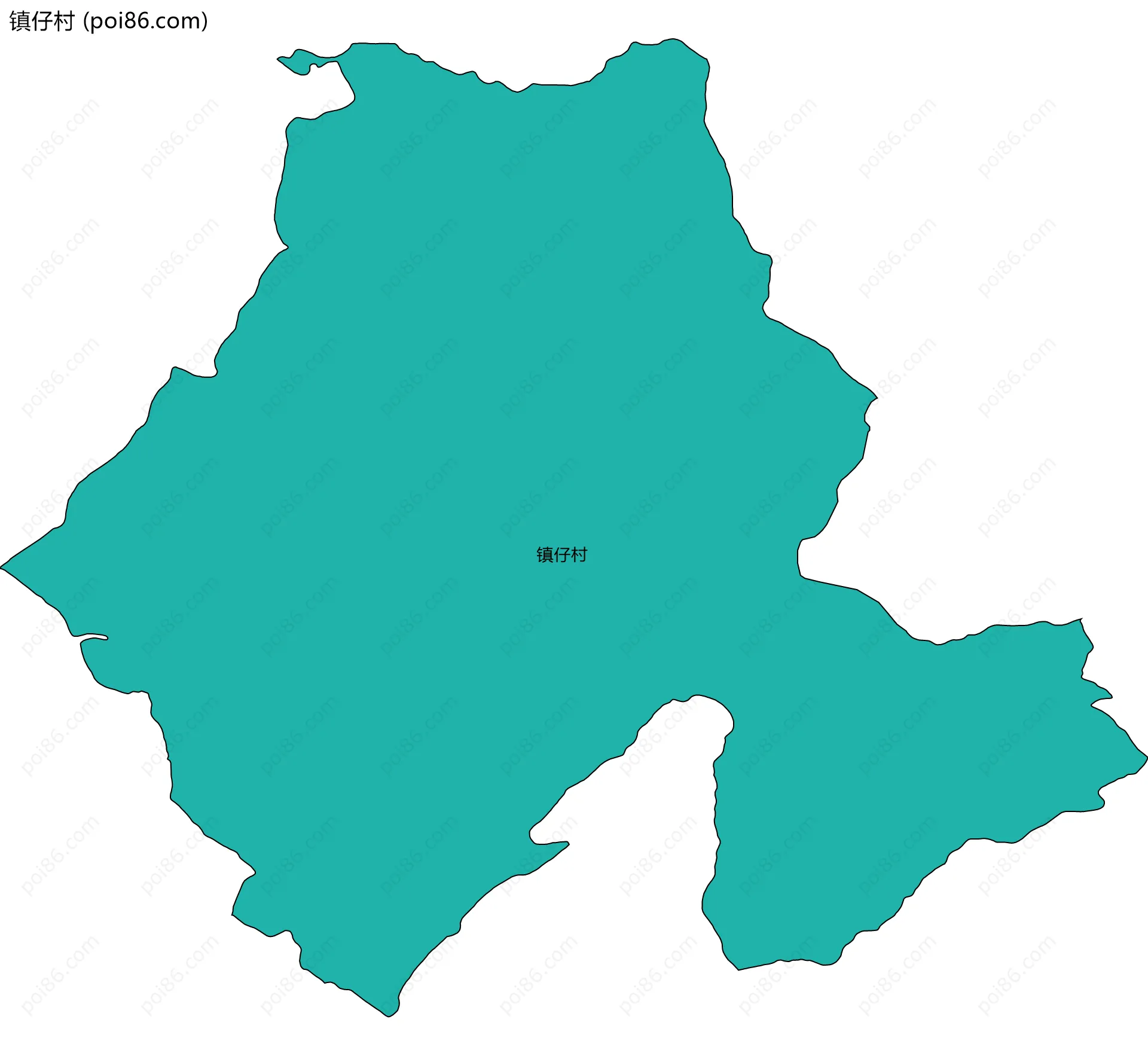 镇仔村边界地图