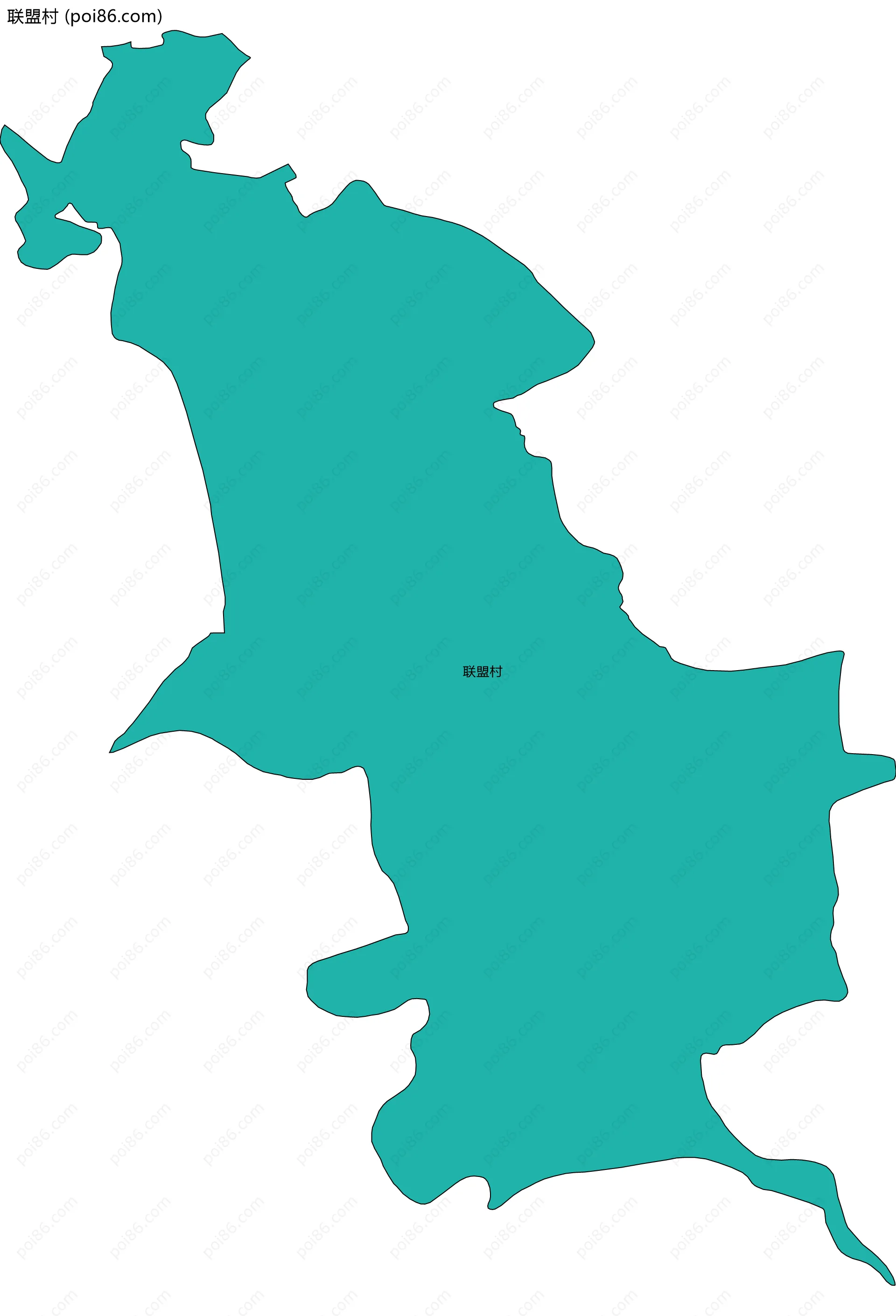 联盟村边界地图