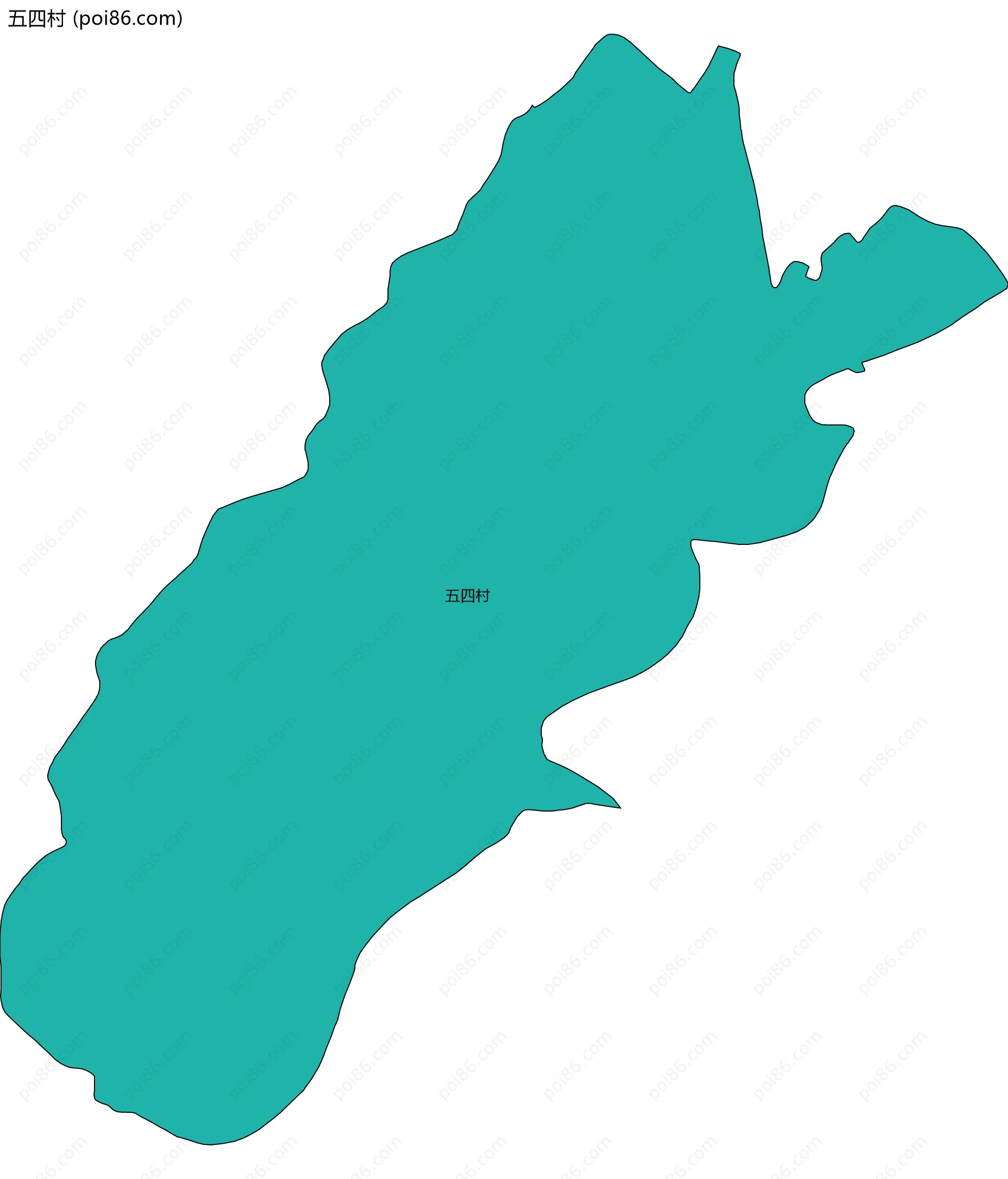 五四村边界地图