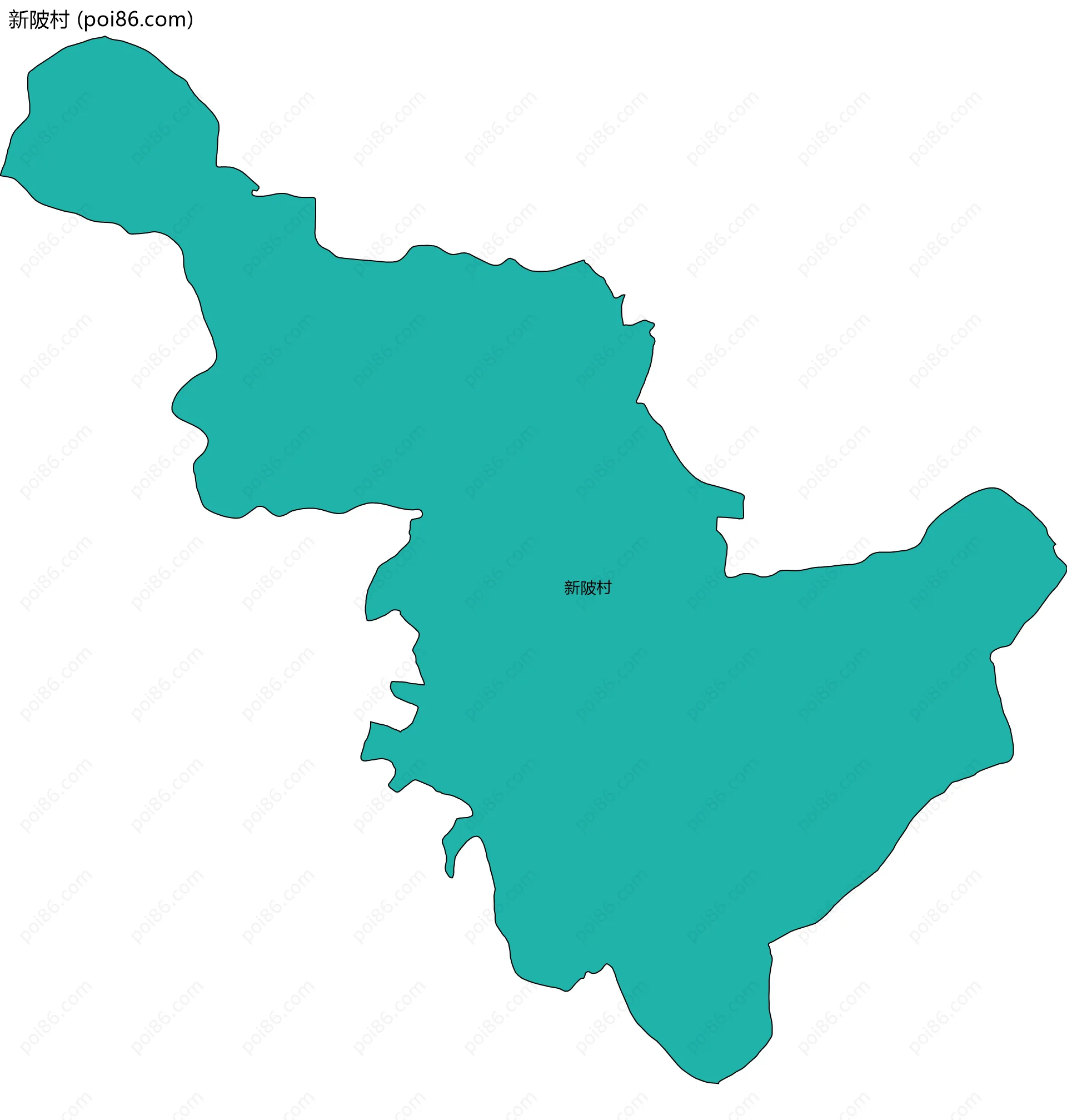 新陂村边界地图