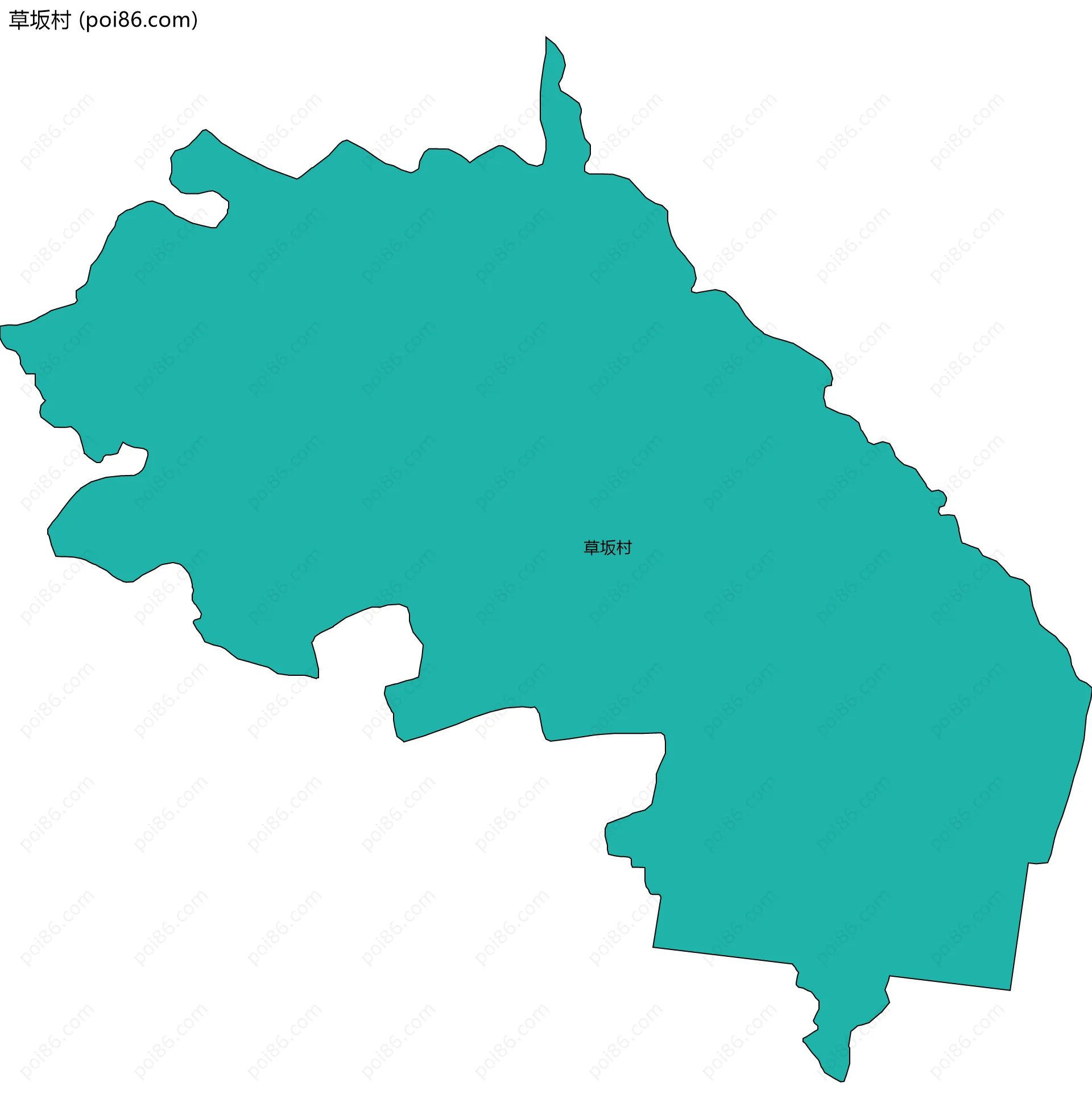 草坂村边界地图