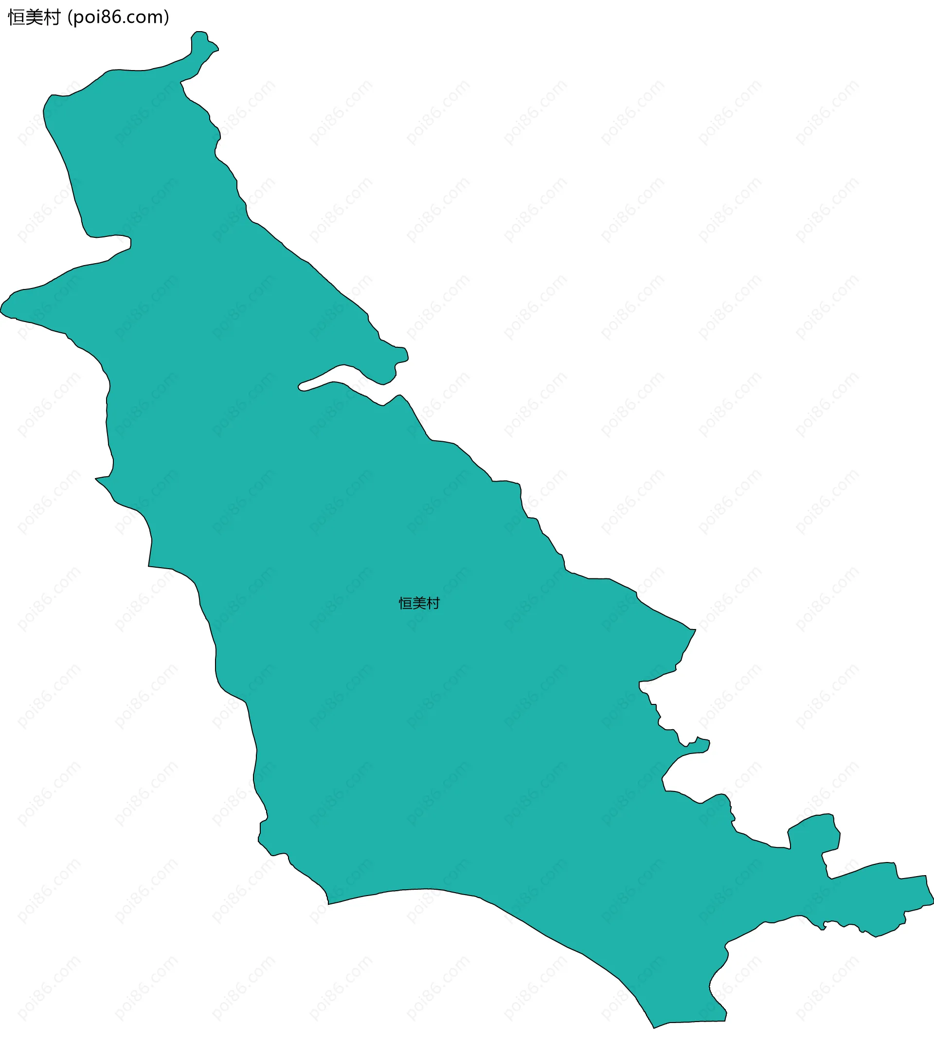 恒美村边界地图