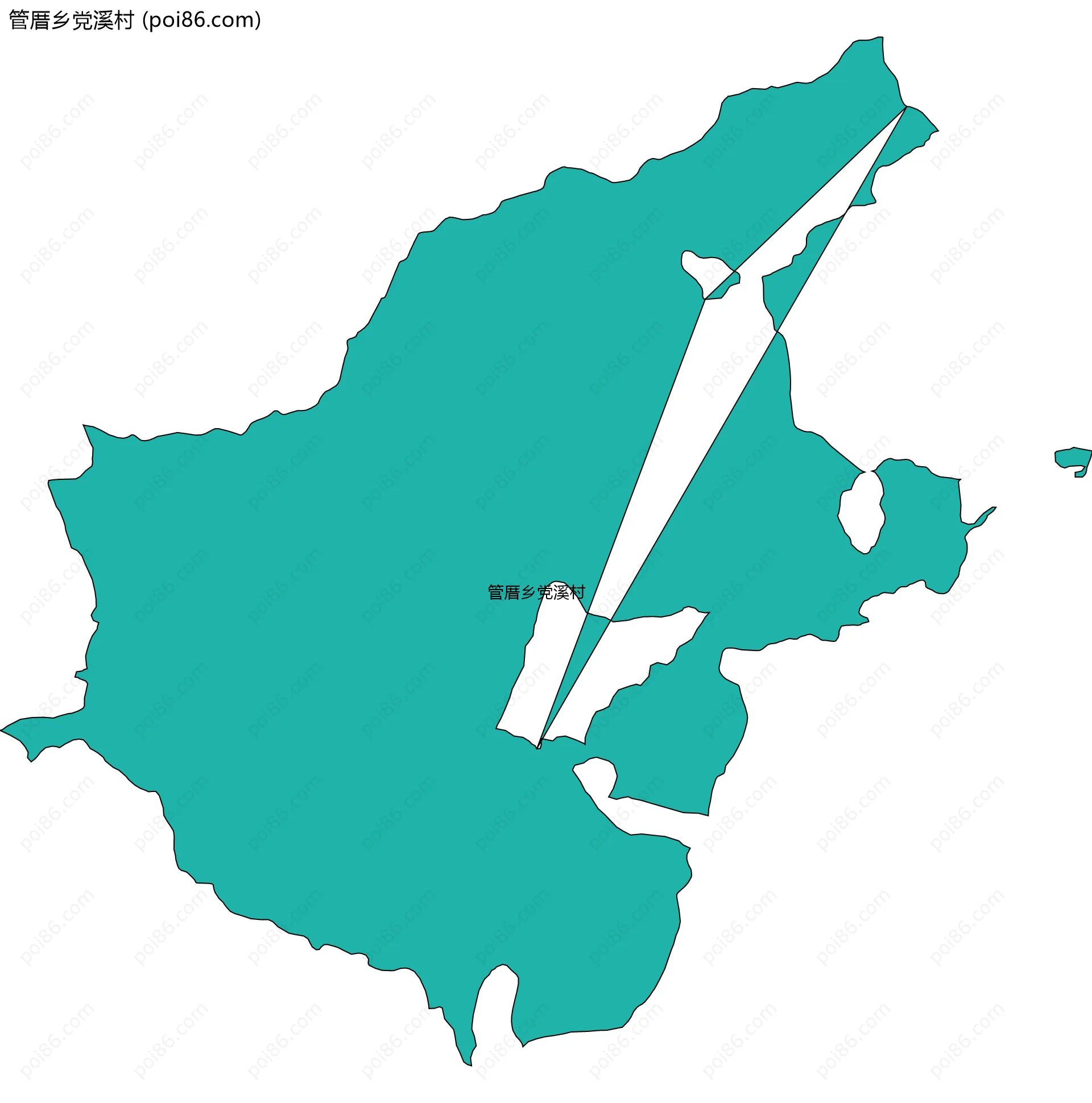 管厝乡党溪村边界地图