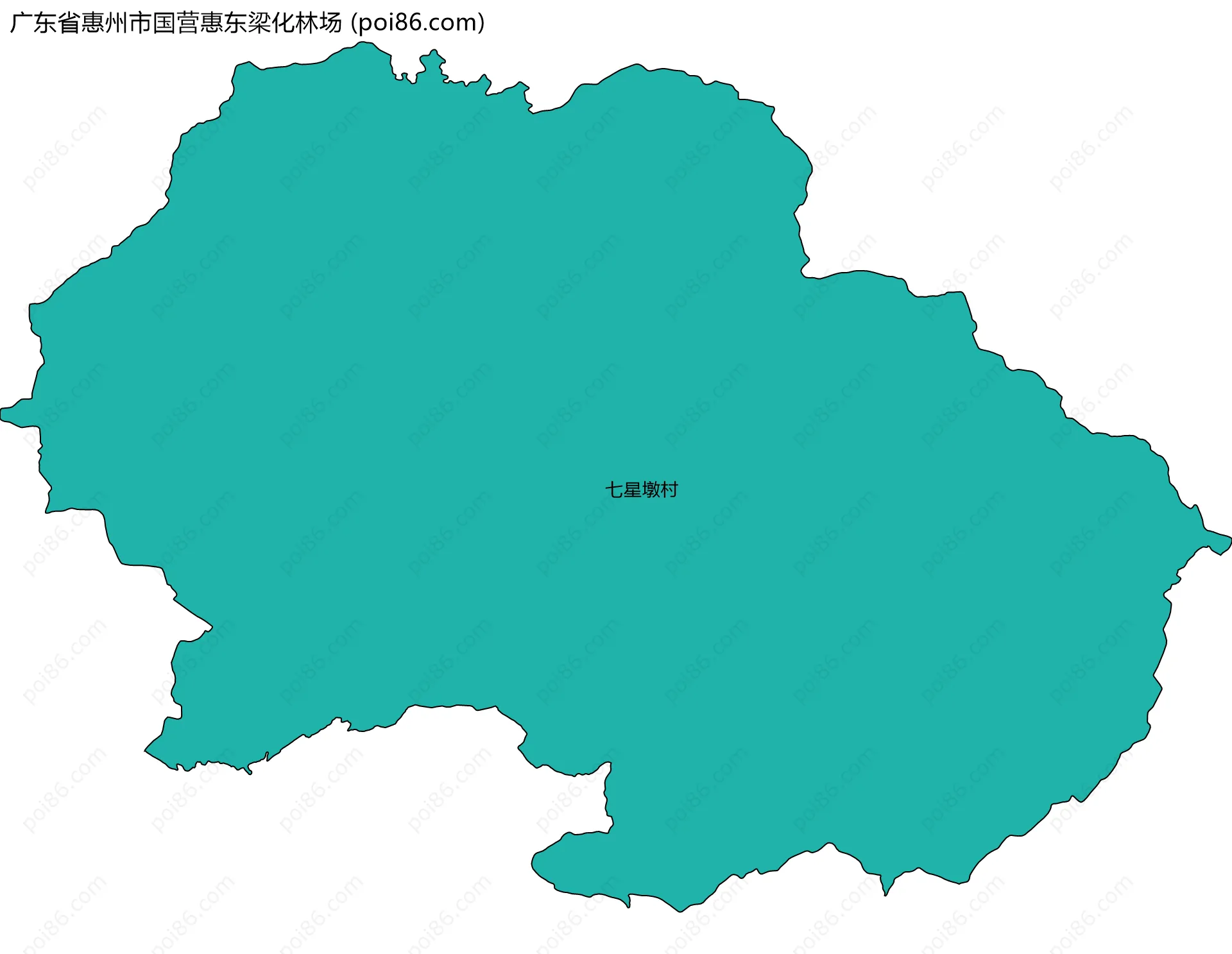 广东省惠州市国营惠东梁化林场边界地图(五级行政区划)