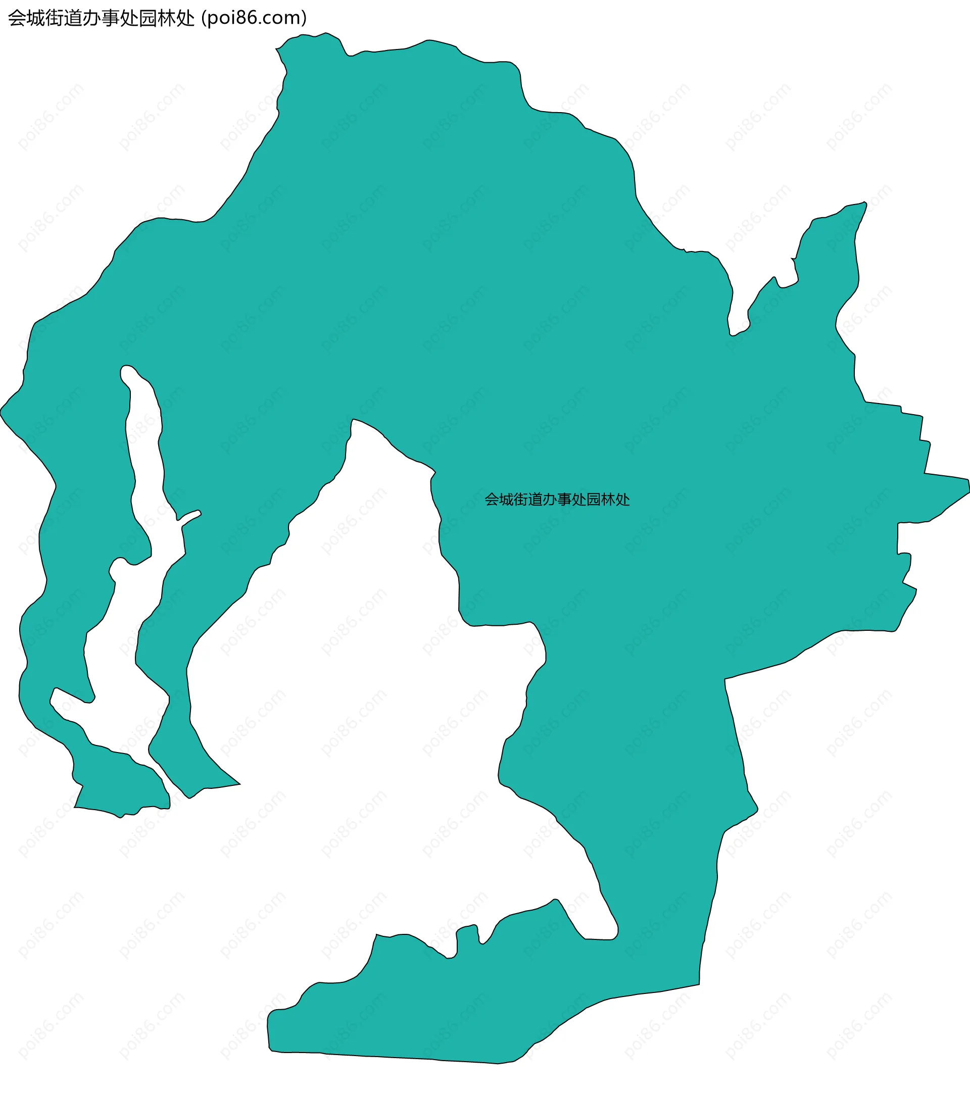 会城街道办事处园林处边界地图