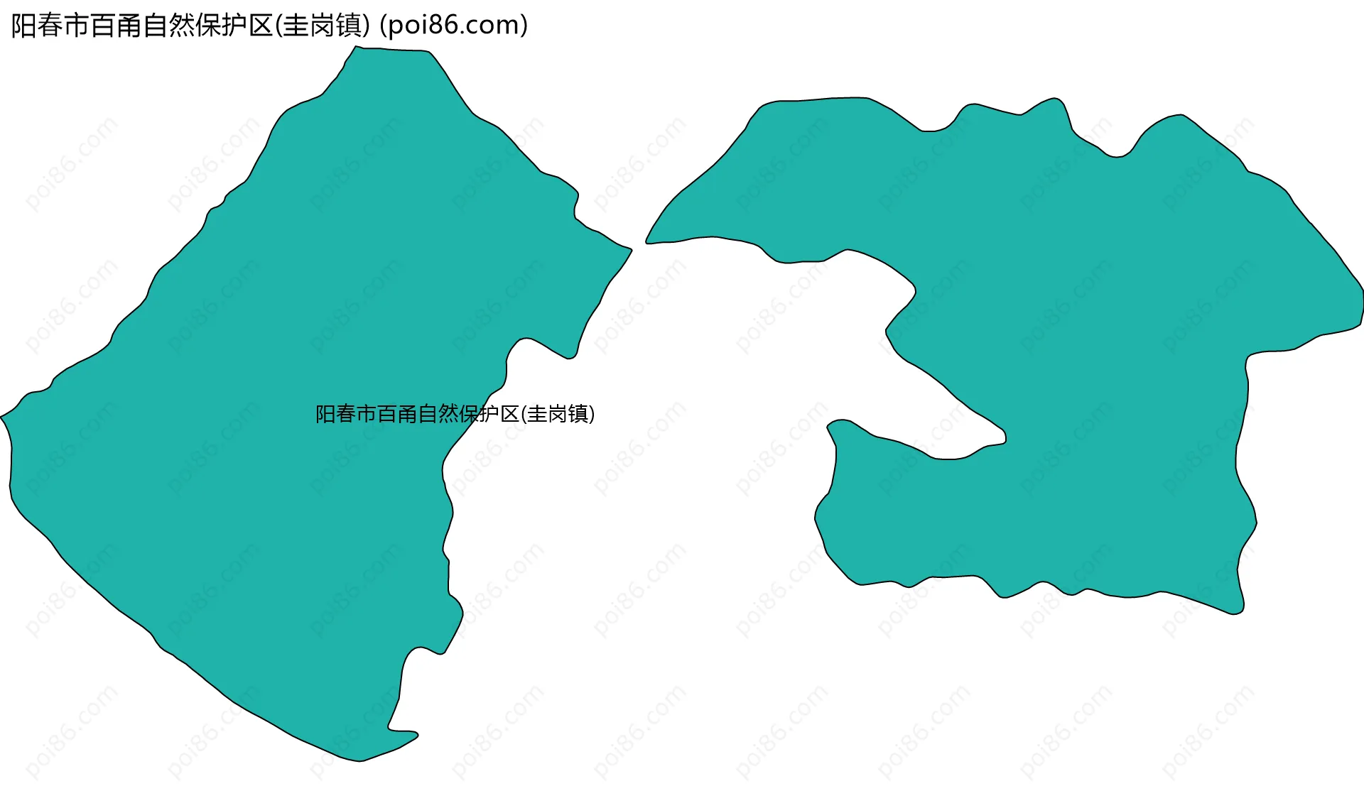 阳春市百甬自然保护区(圭岗镇)边界地图