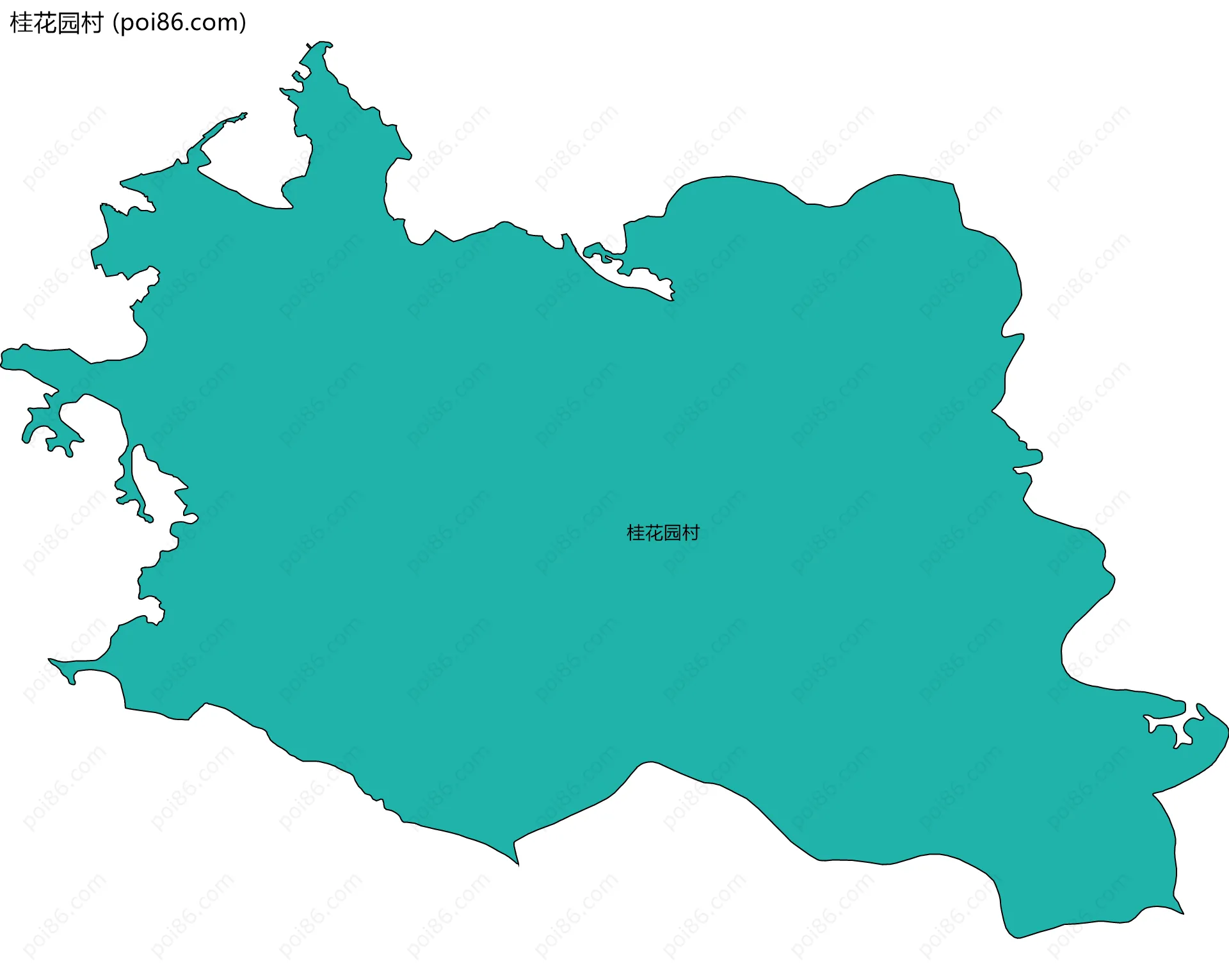 桂花园村边界地图