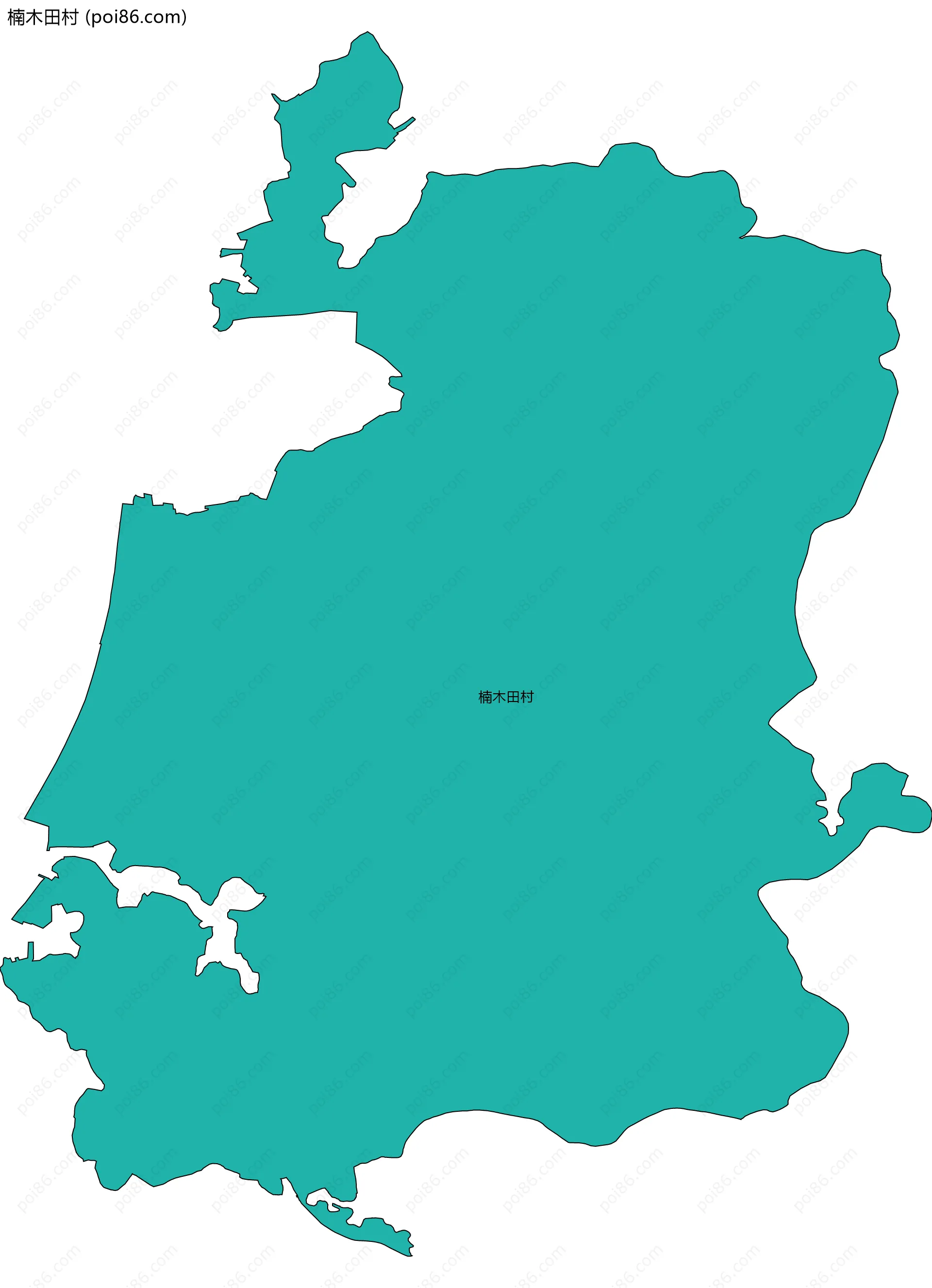 楠木田村边界地图