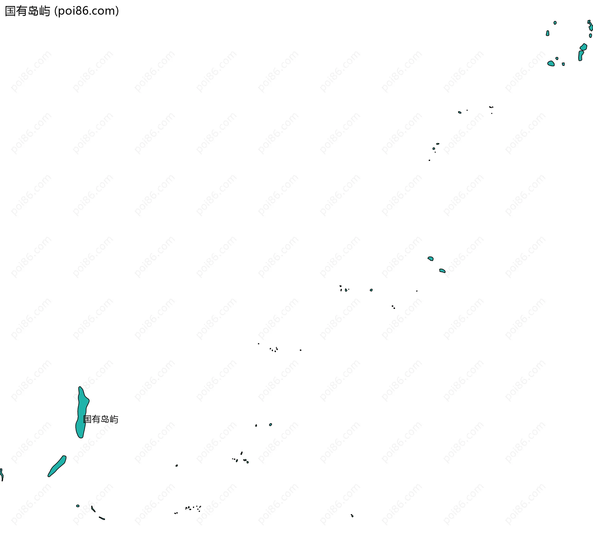 国有岛屿边界地图(五级行政区划)