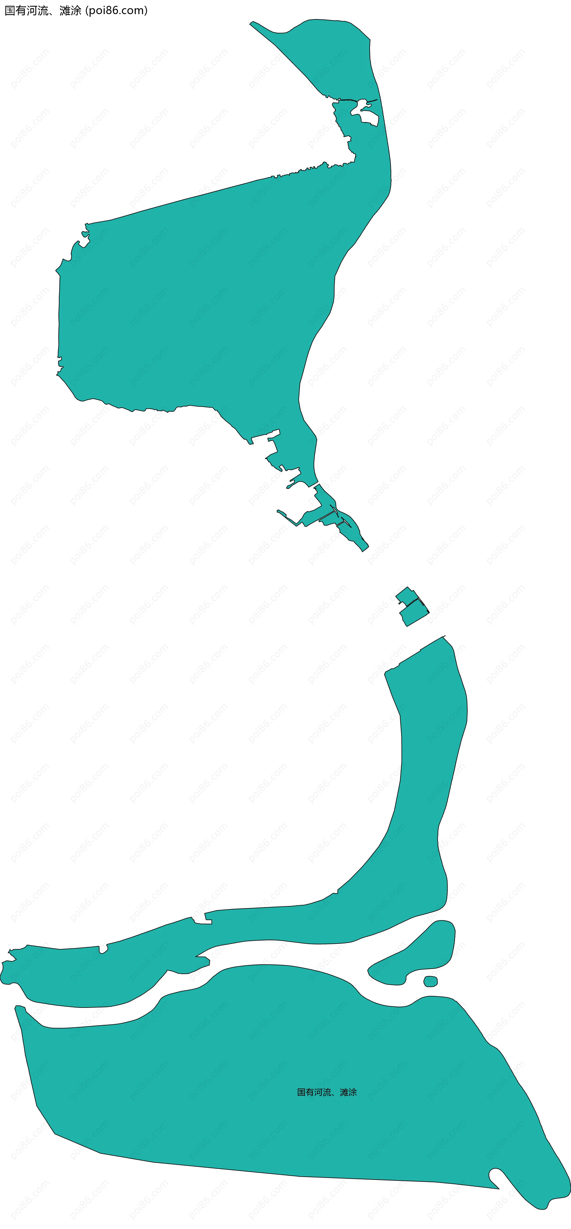 国有河流、滩涂边界地图