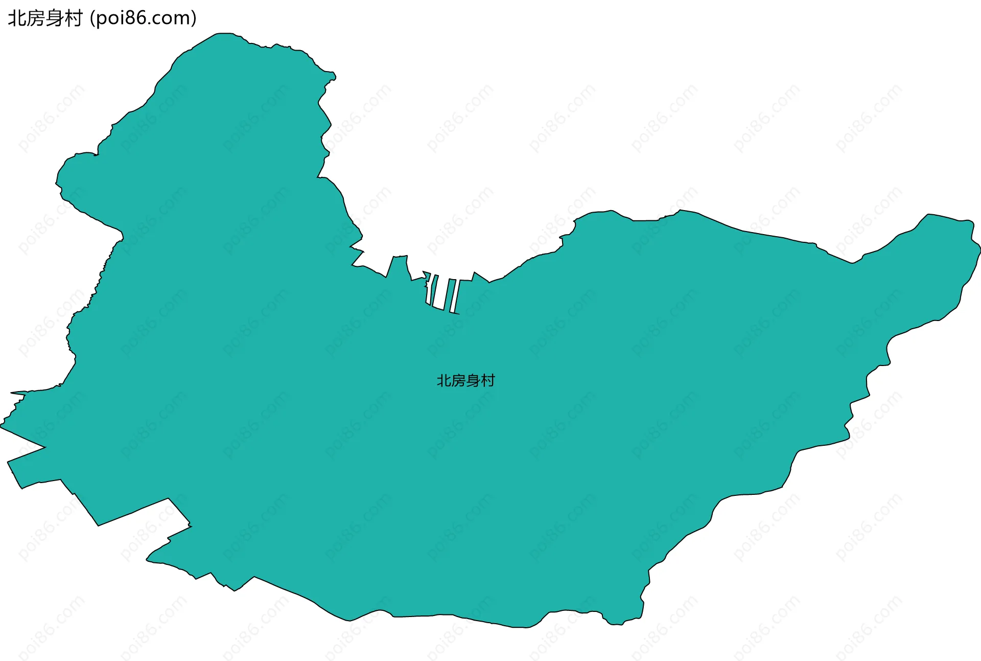 北房身村边界地图