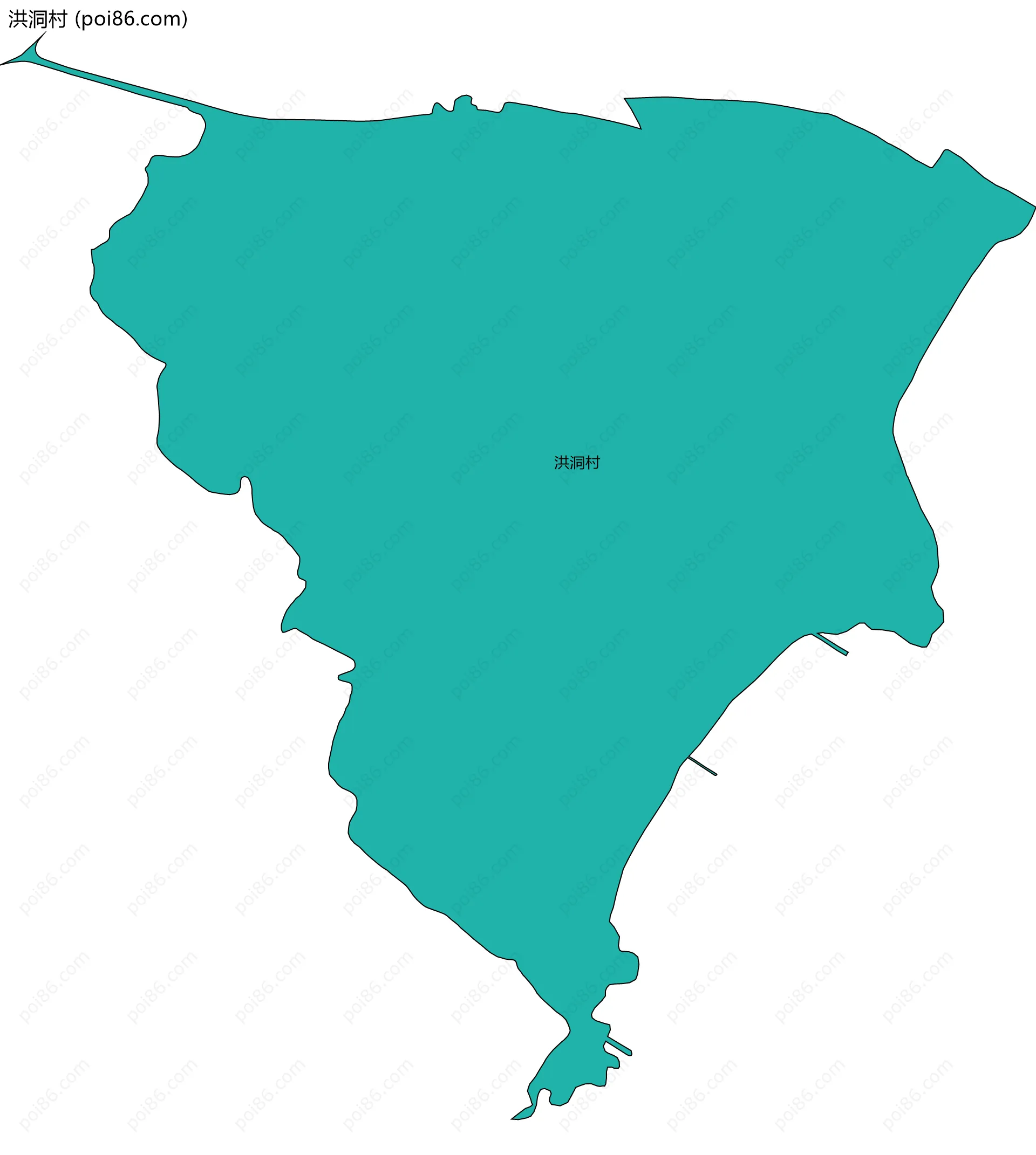 洪洞村边界地图