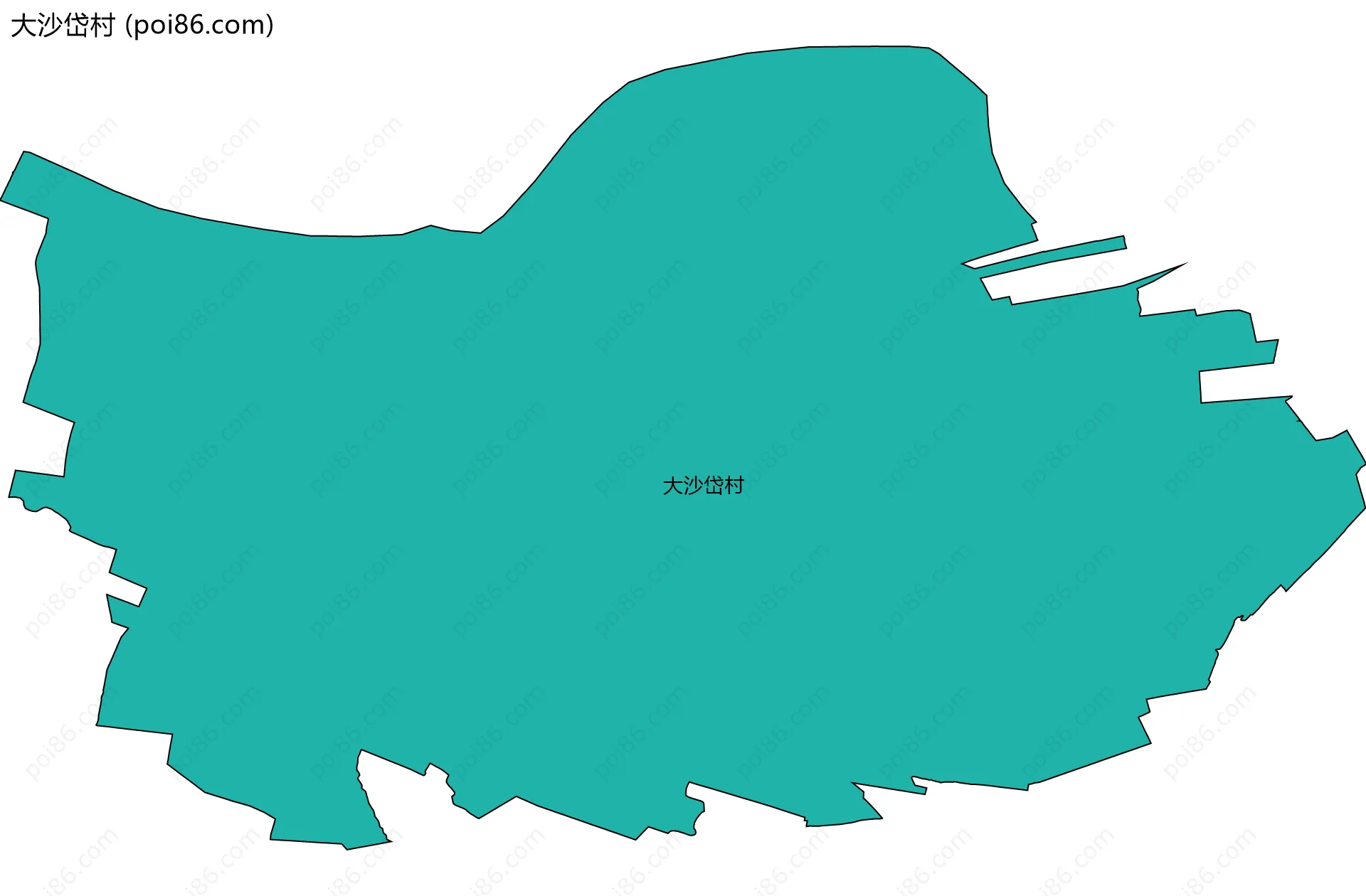 大沙岱村边界地图