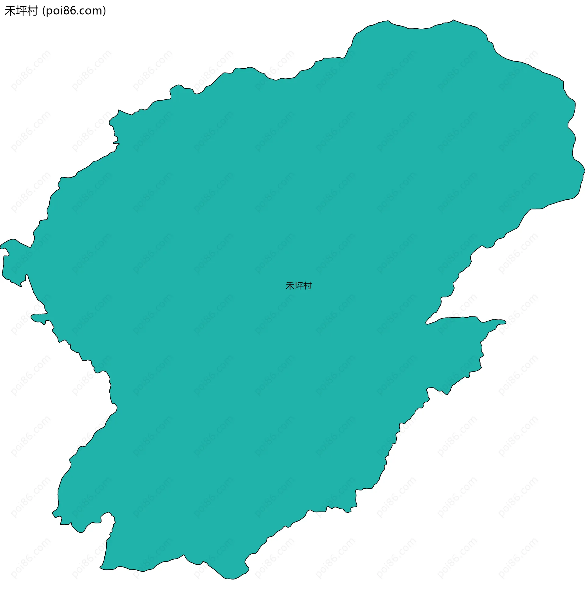 禾坪村边界地图