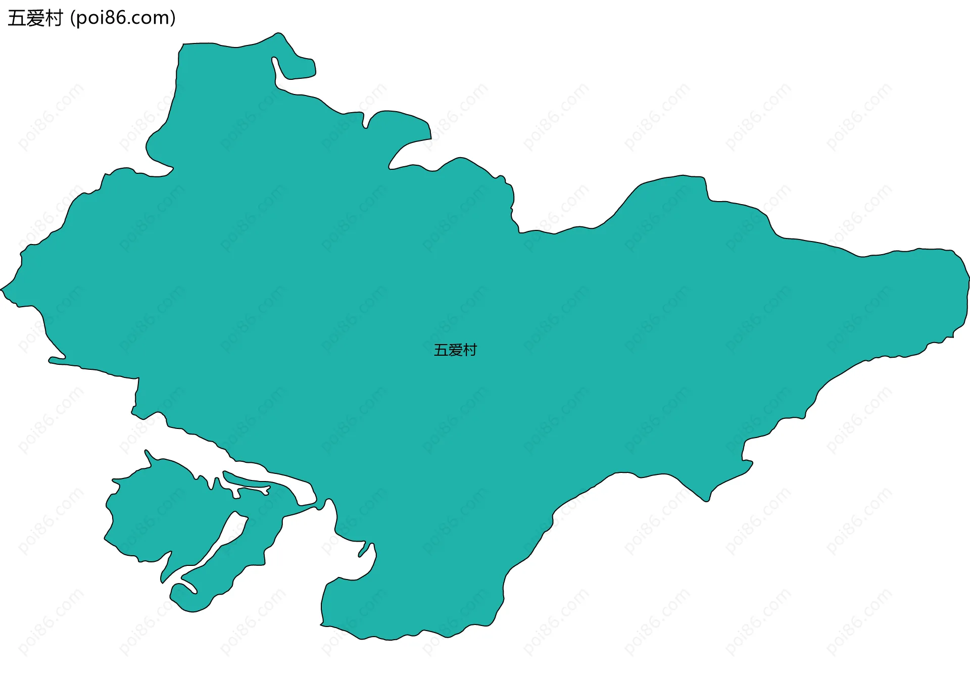 五爱村边界地图