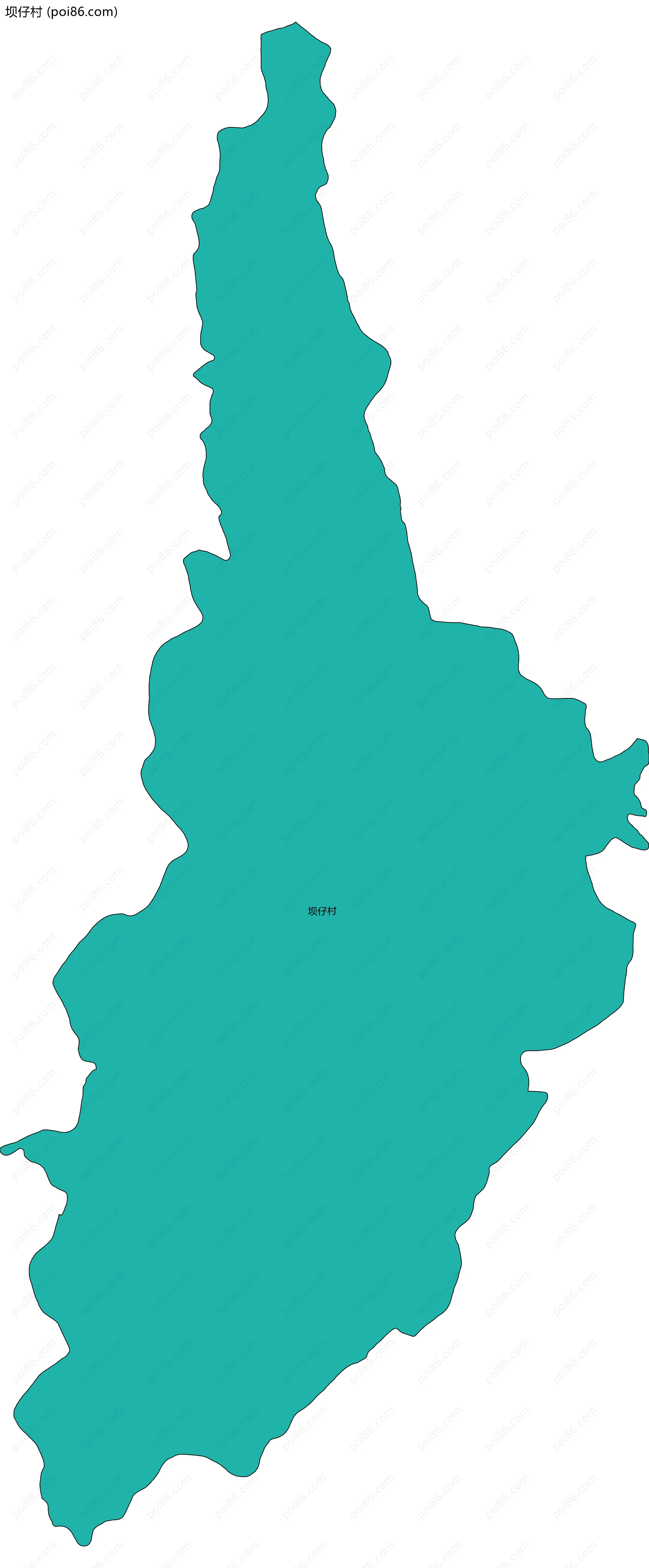 坝仔村边界地图