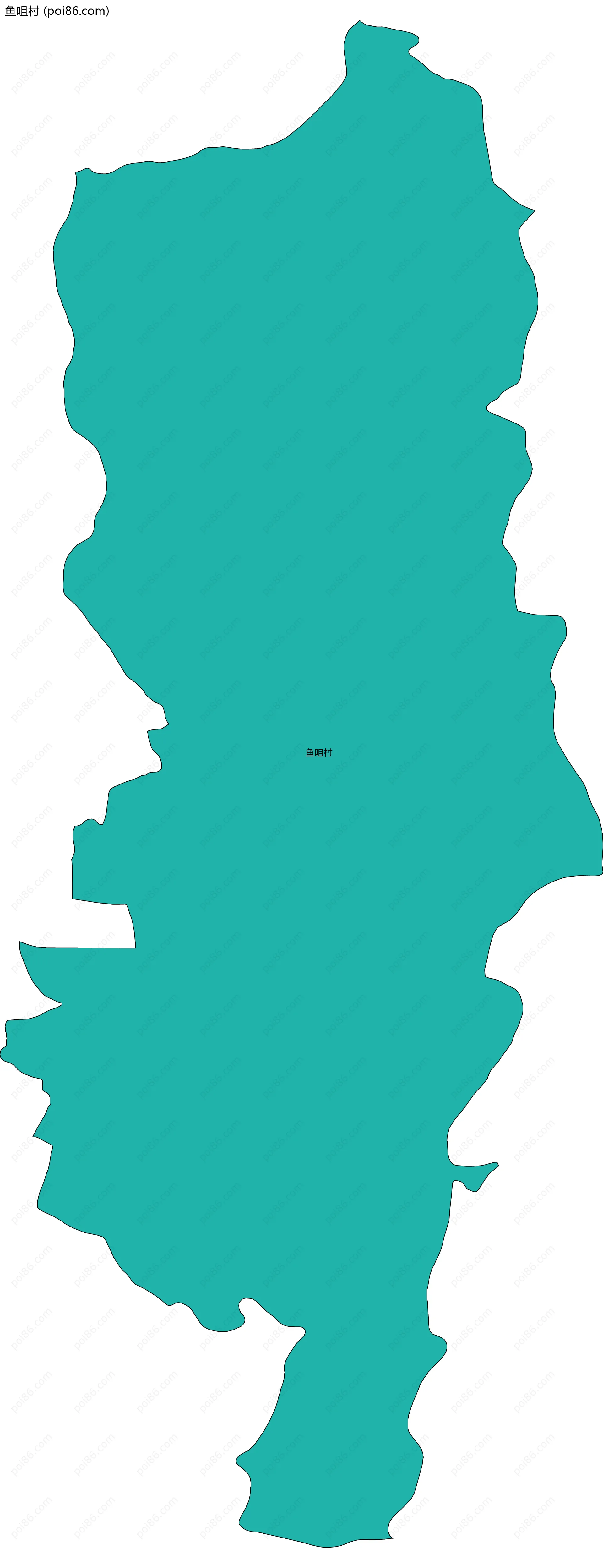 鱼咀村边界地图