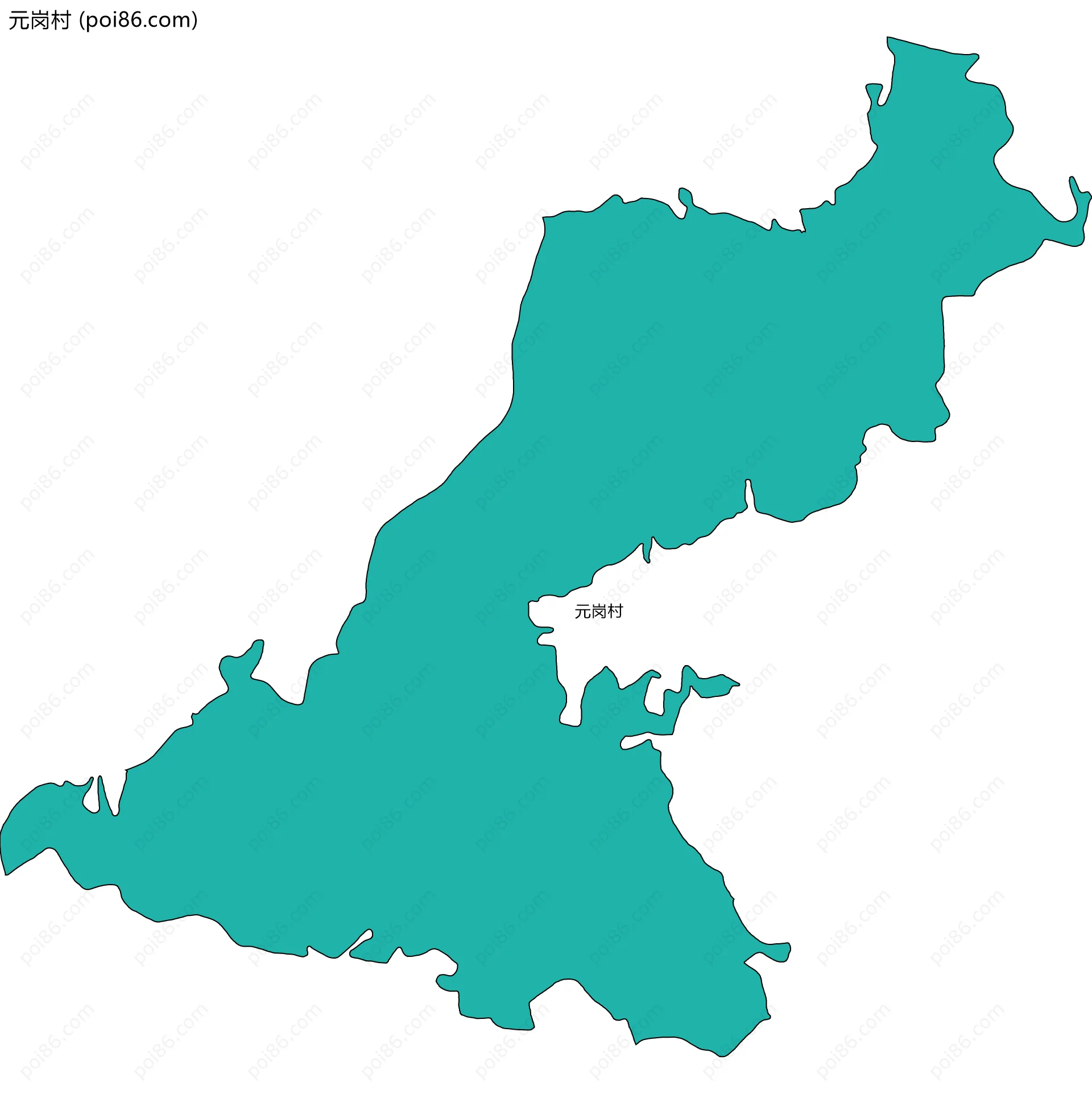 元岗村边界地图