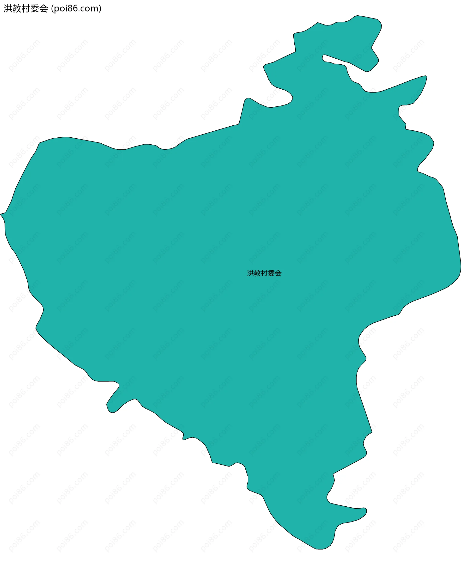 洪教村委会边界地图