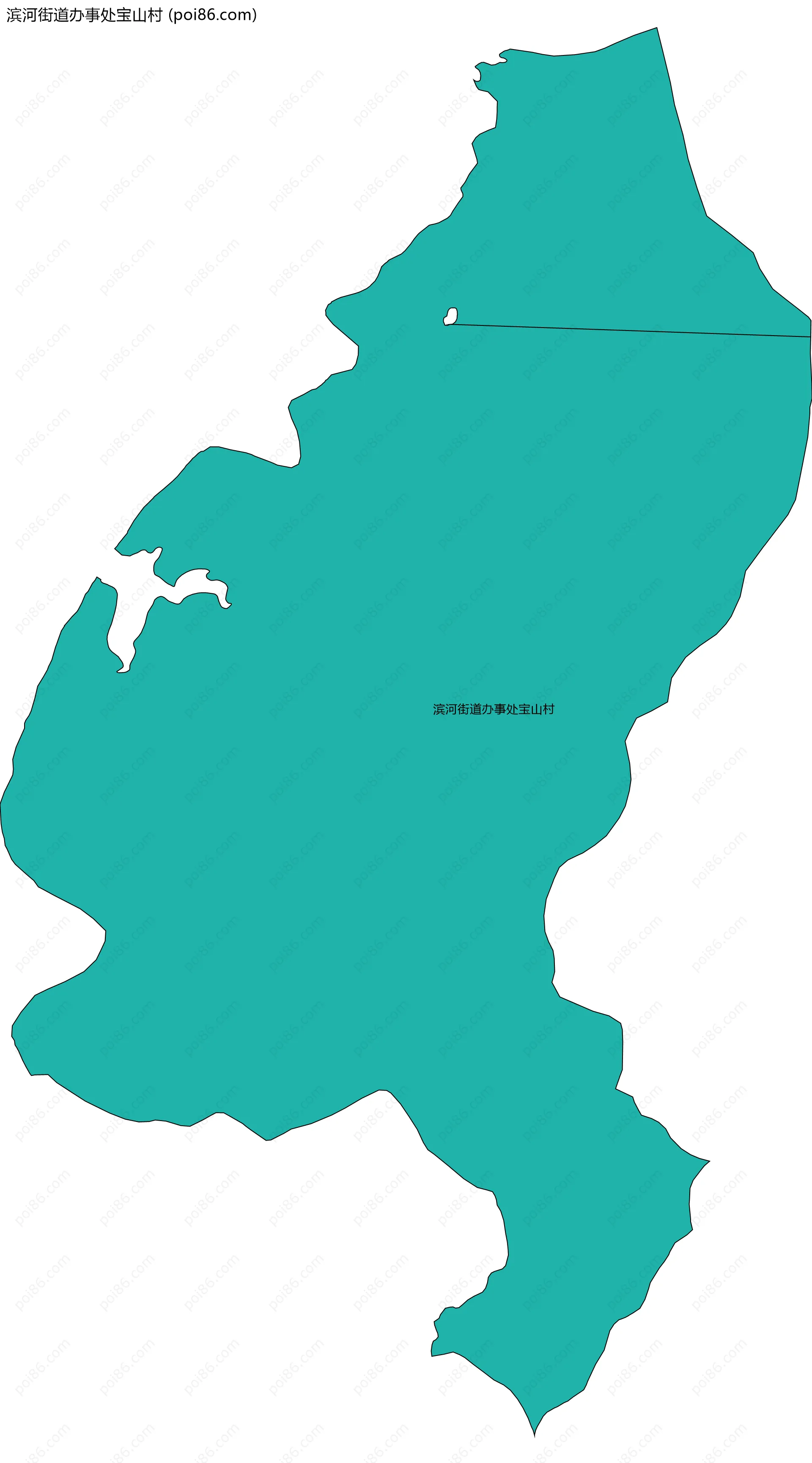 滨河街道办事处宝山村边界地图