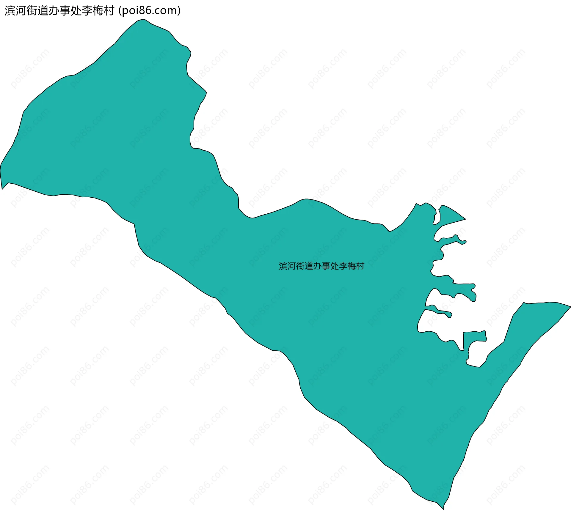 滨河街道办事处李梅村边界地图