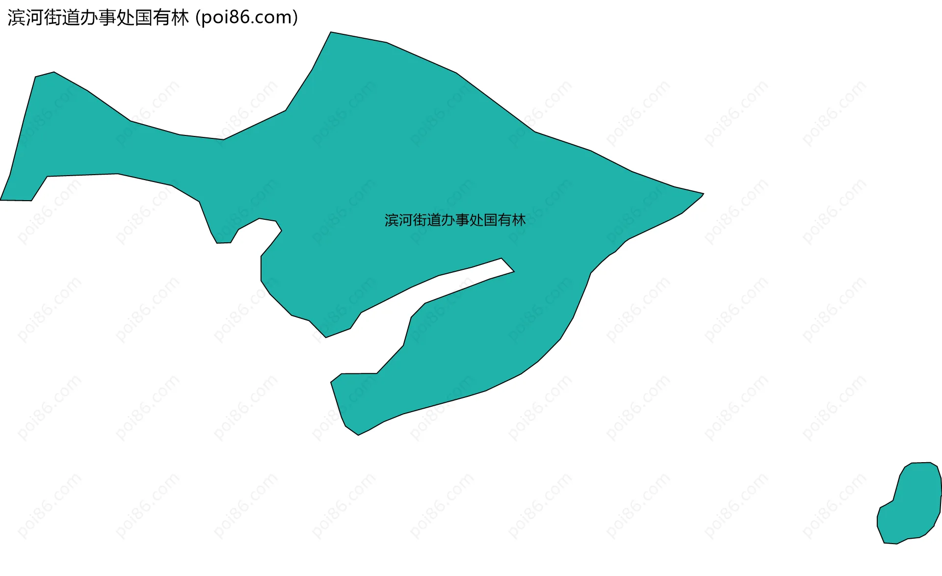 滨河街道办事处国有林边界地图