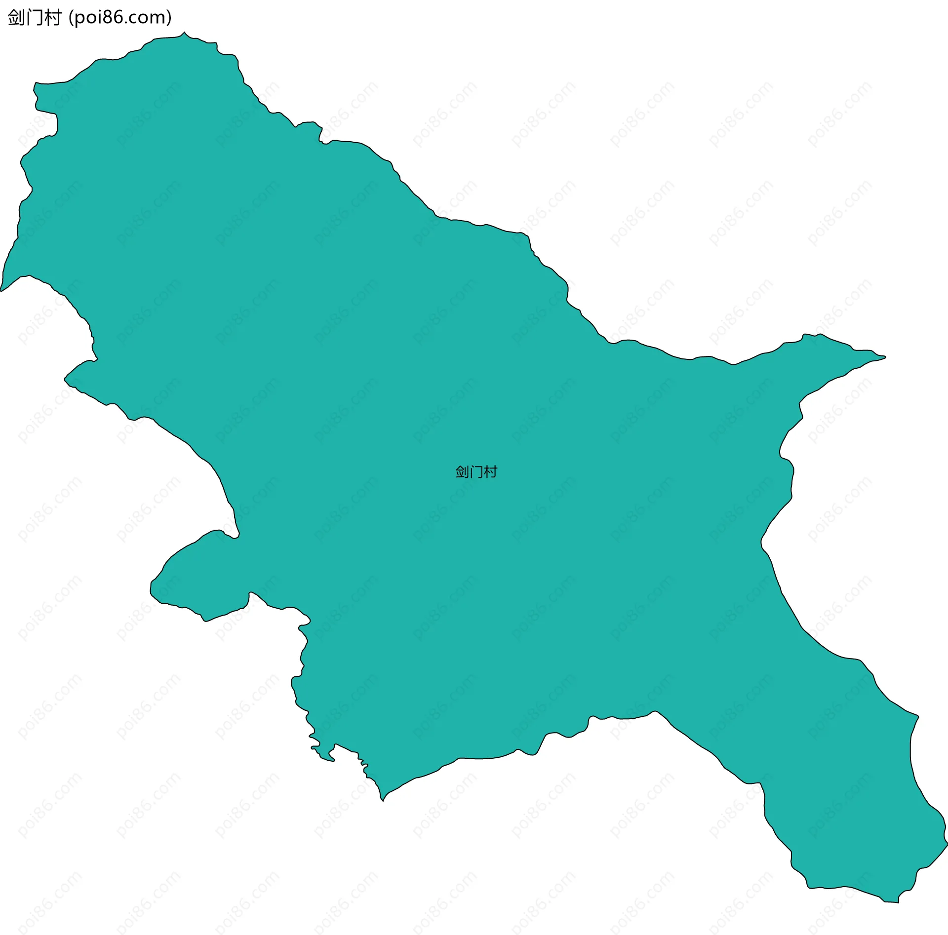 剑门村边界地图