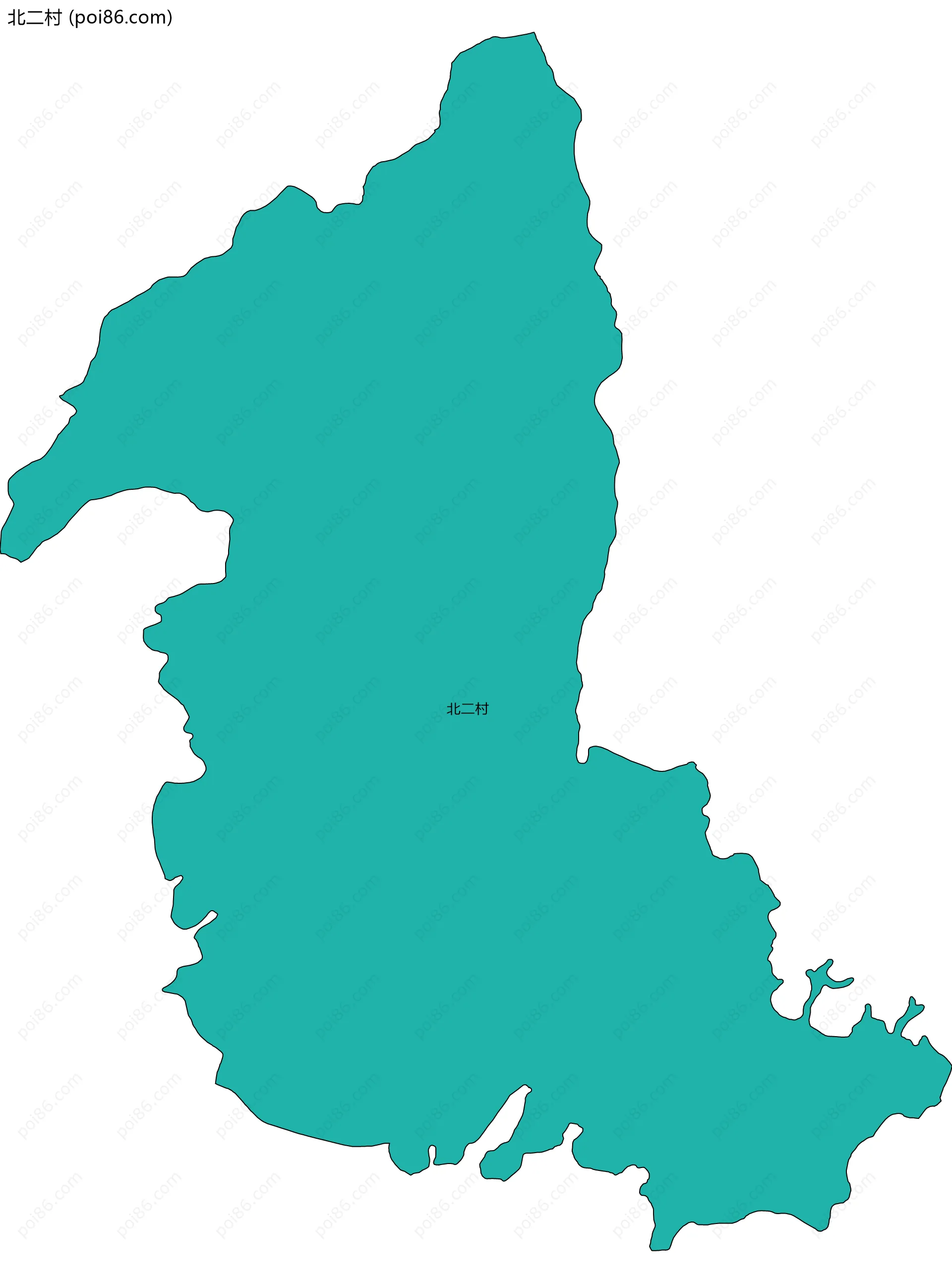 北二村边界地图