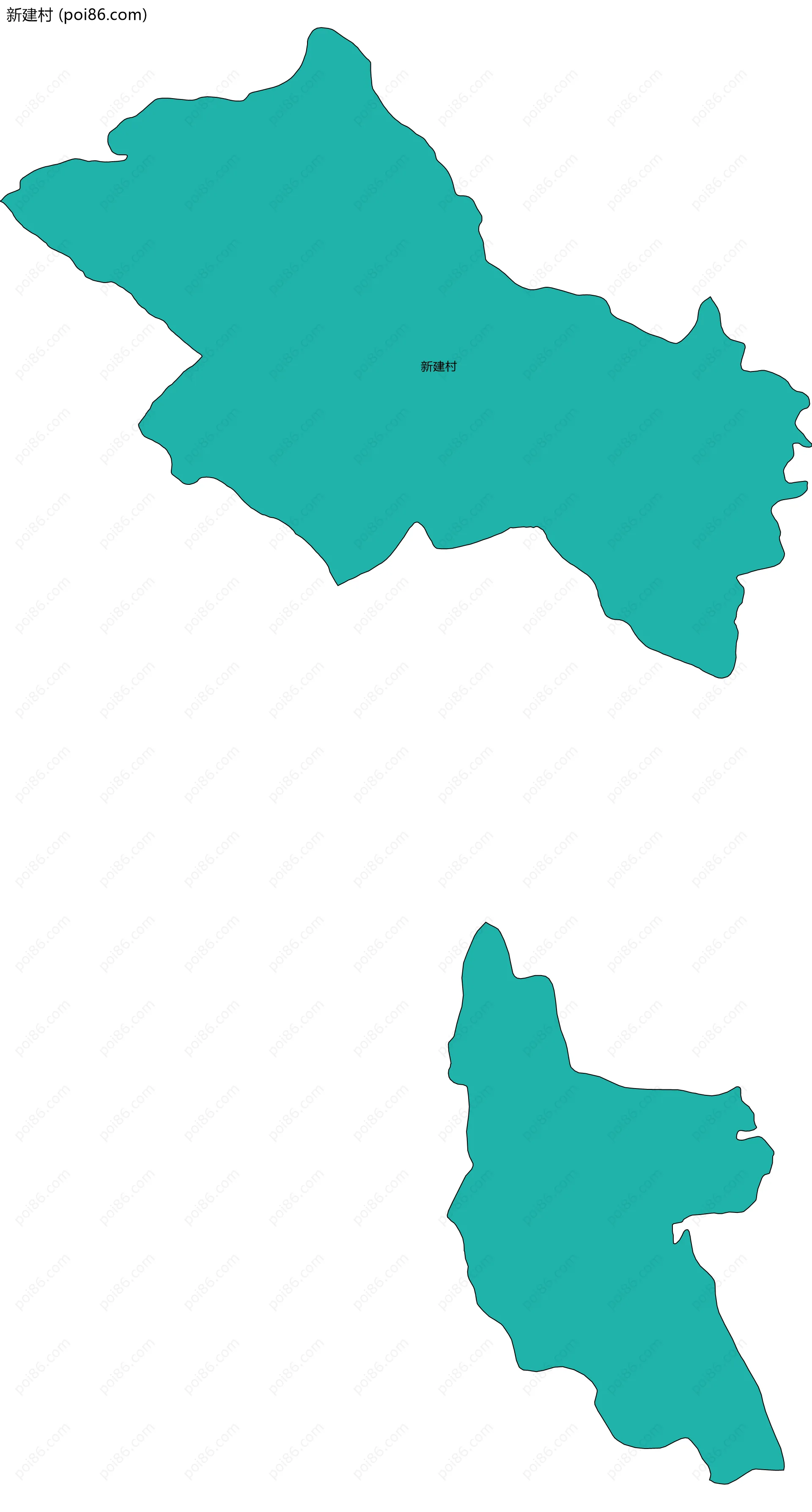 新建村边界地图