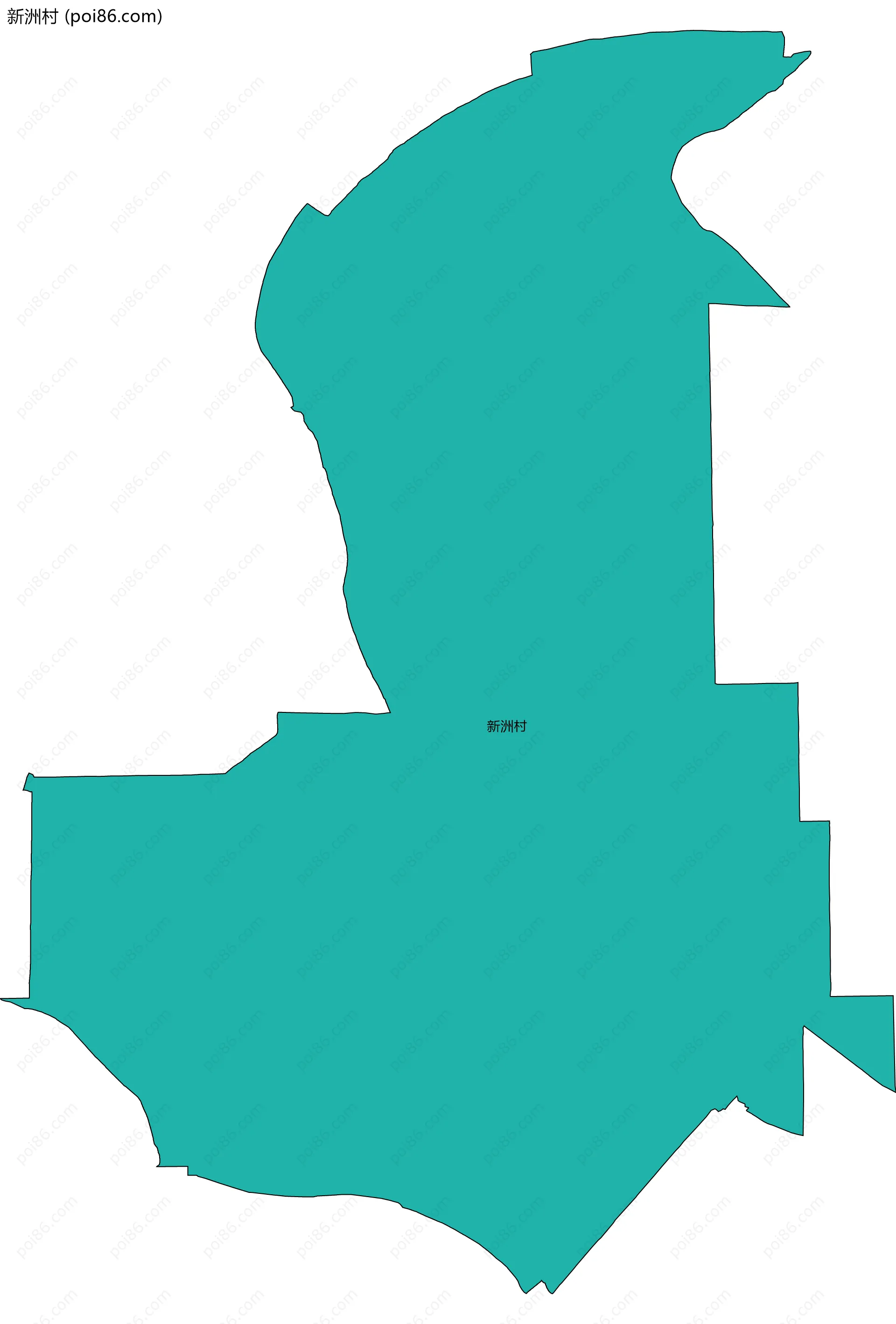 新洲村边界地图