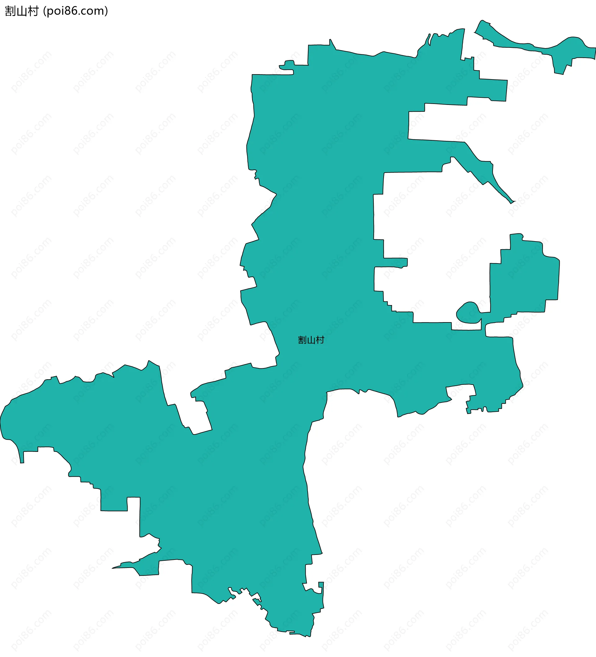 割山村边界地图