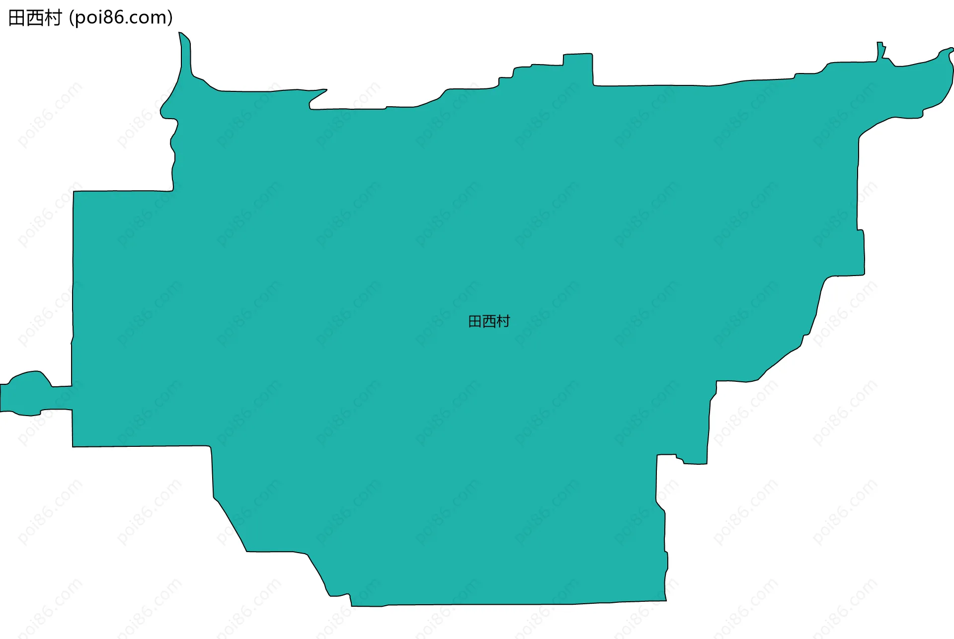 田西村边界地图
