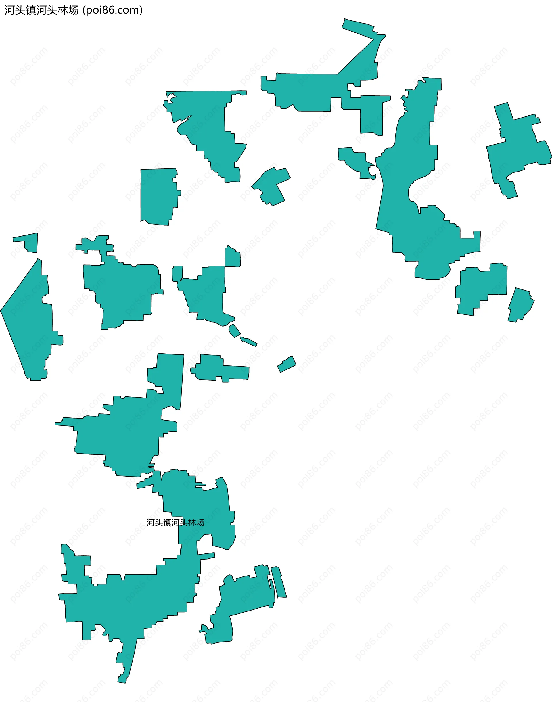 河头镇河头林场边界地图