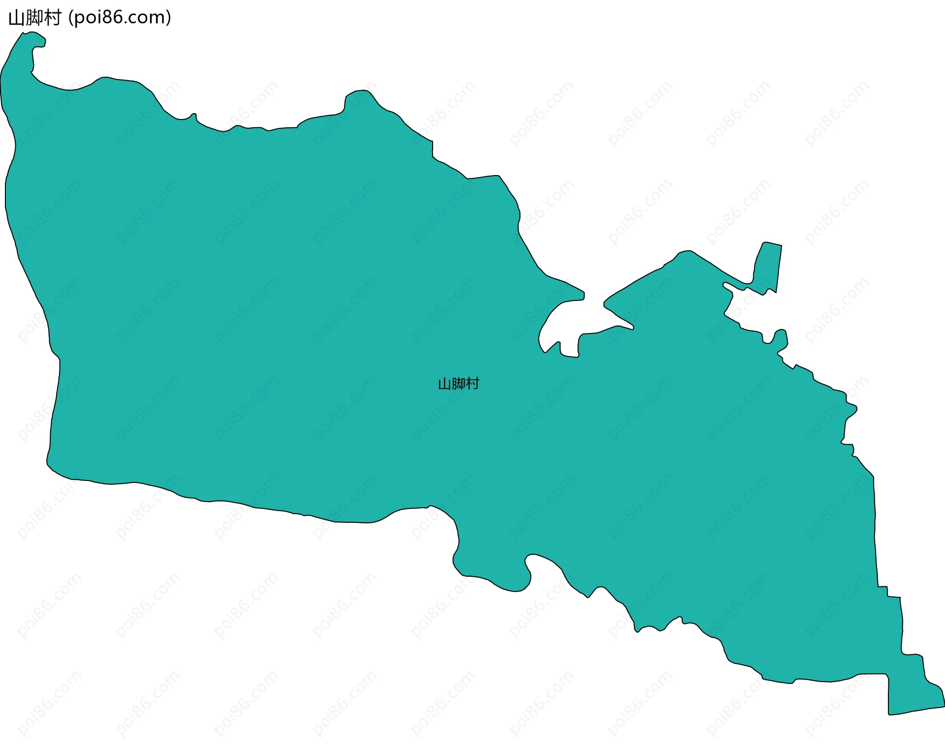 山脚村边界地图