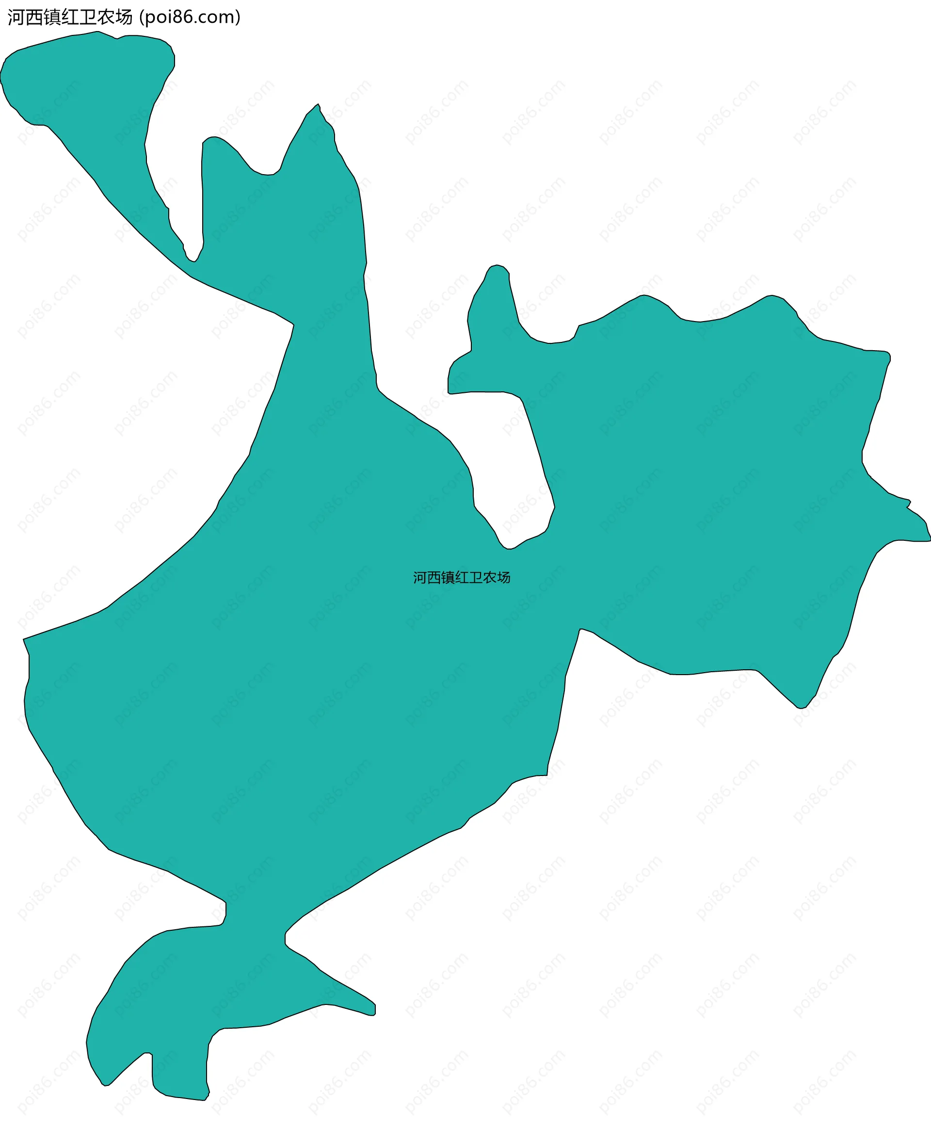 河西镇红卫农场边界地图