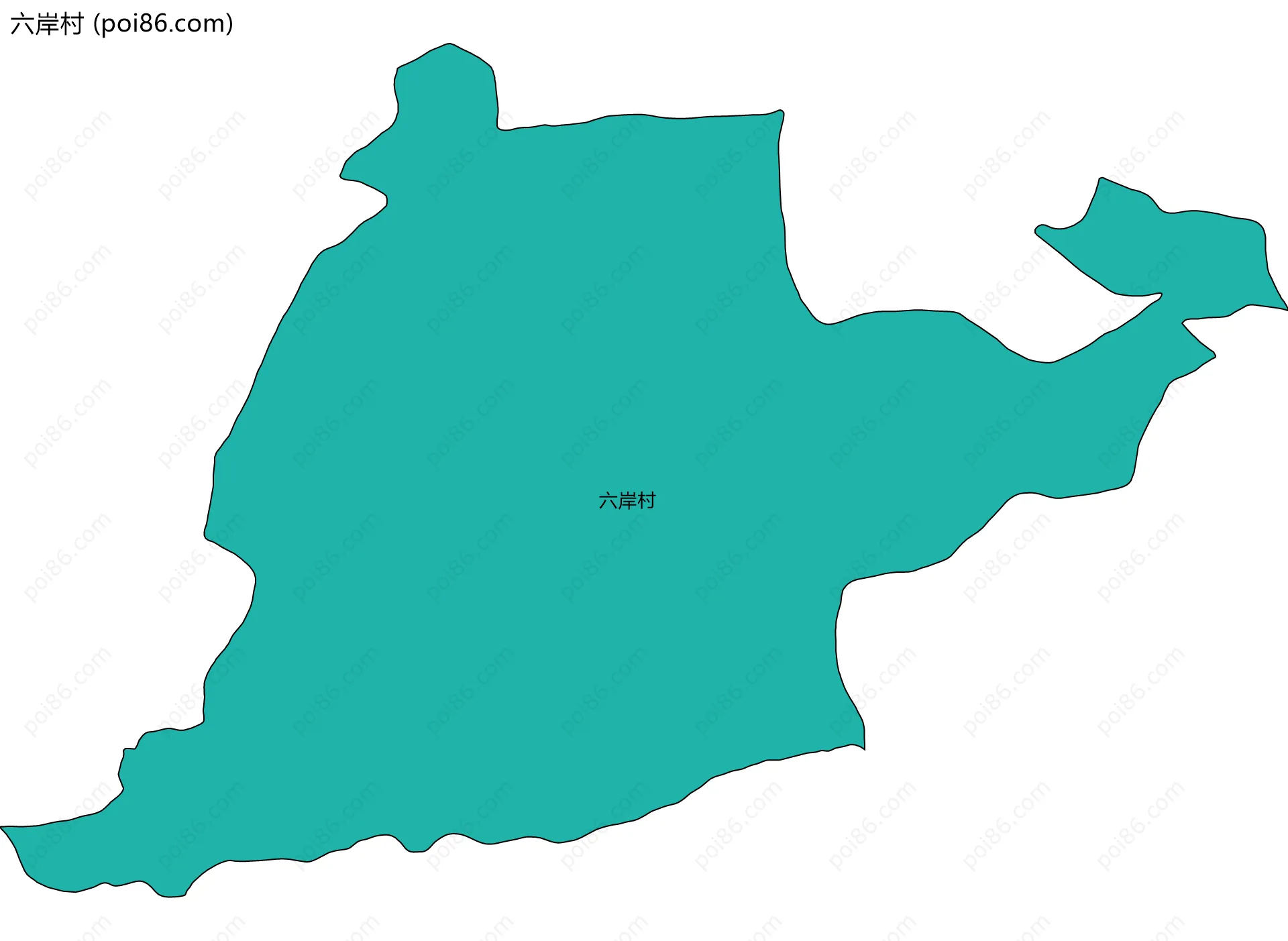 六岸村边界地图