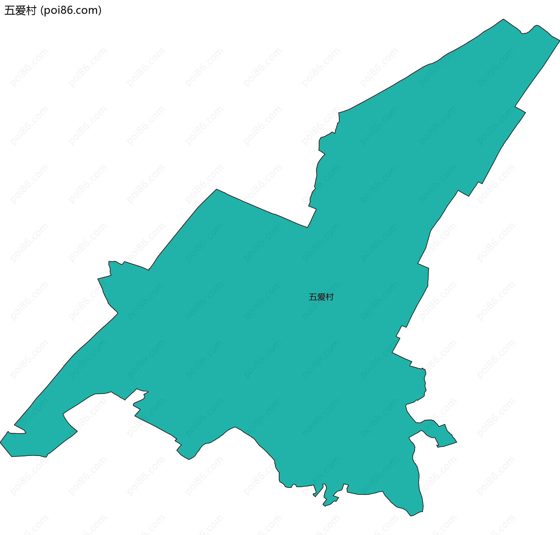 五爱村边界地图