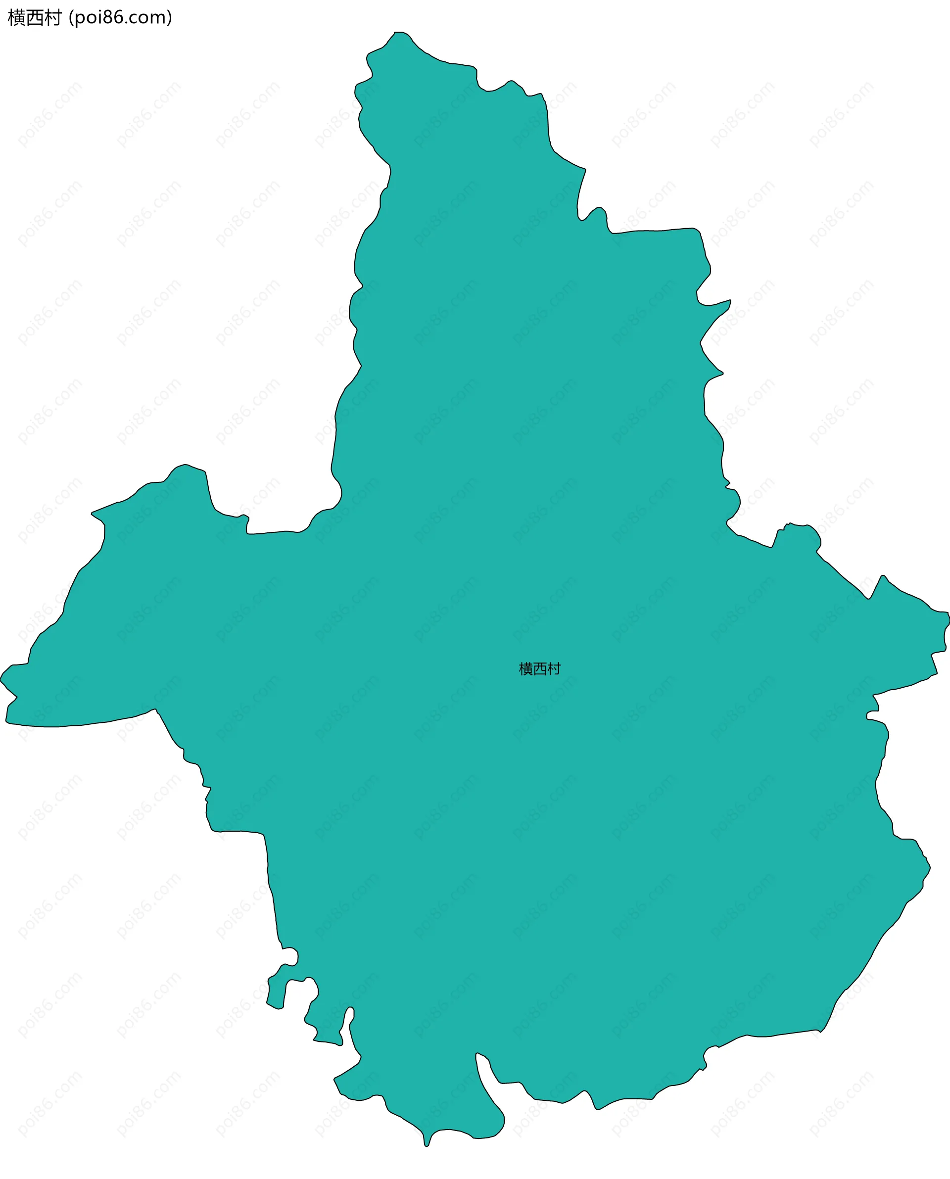 横西村边界地图