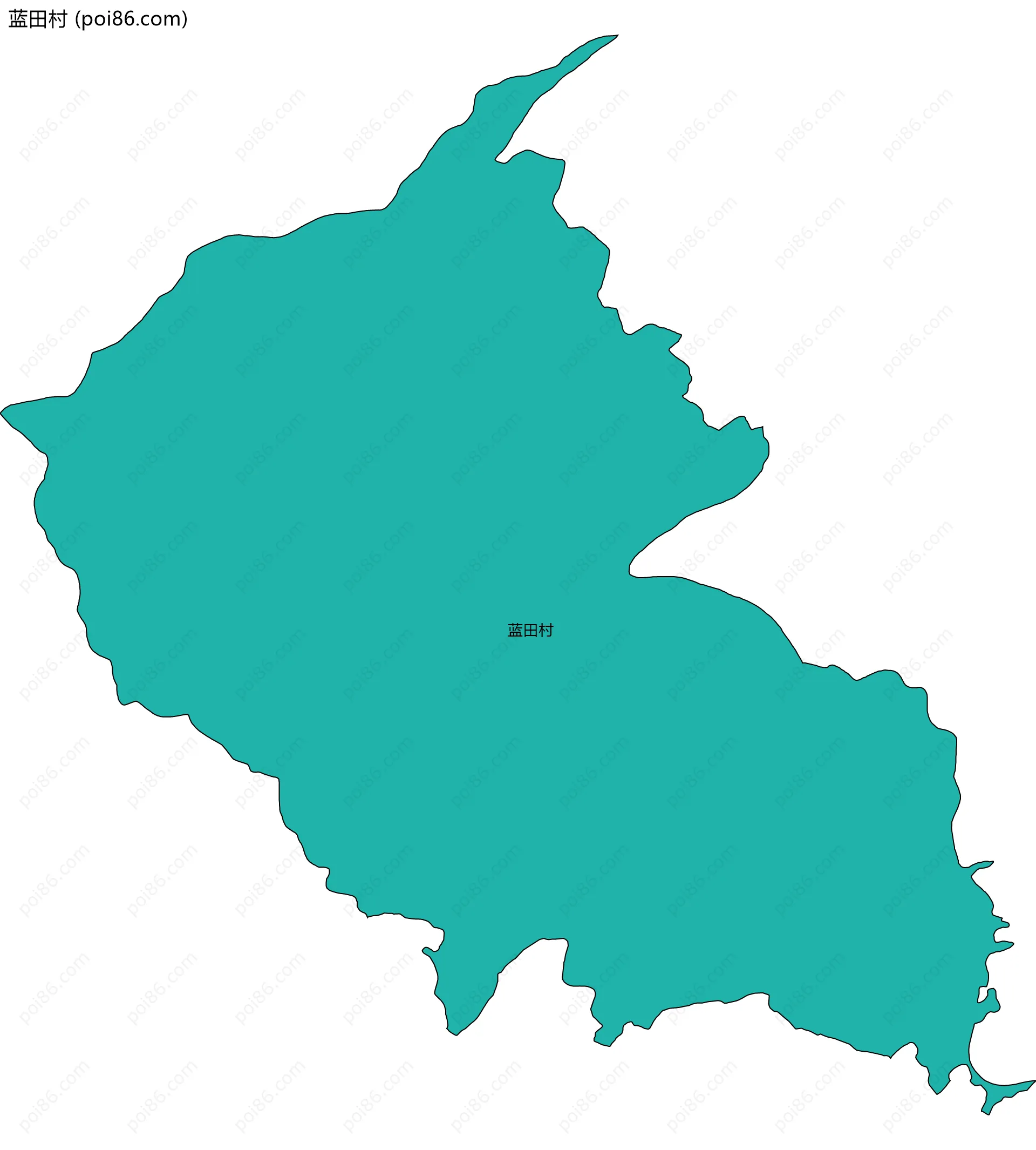 蓝田村边界地图